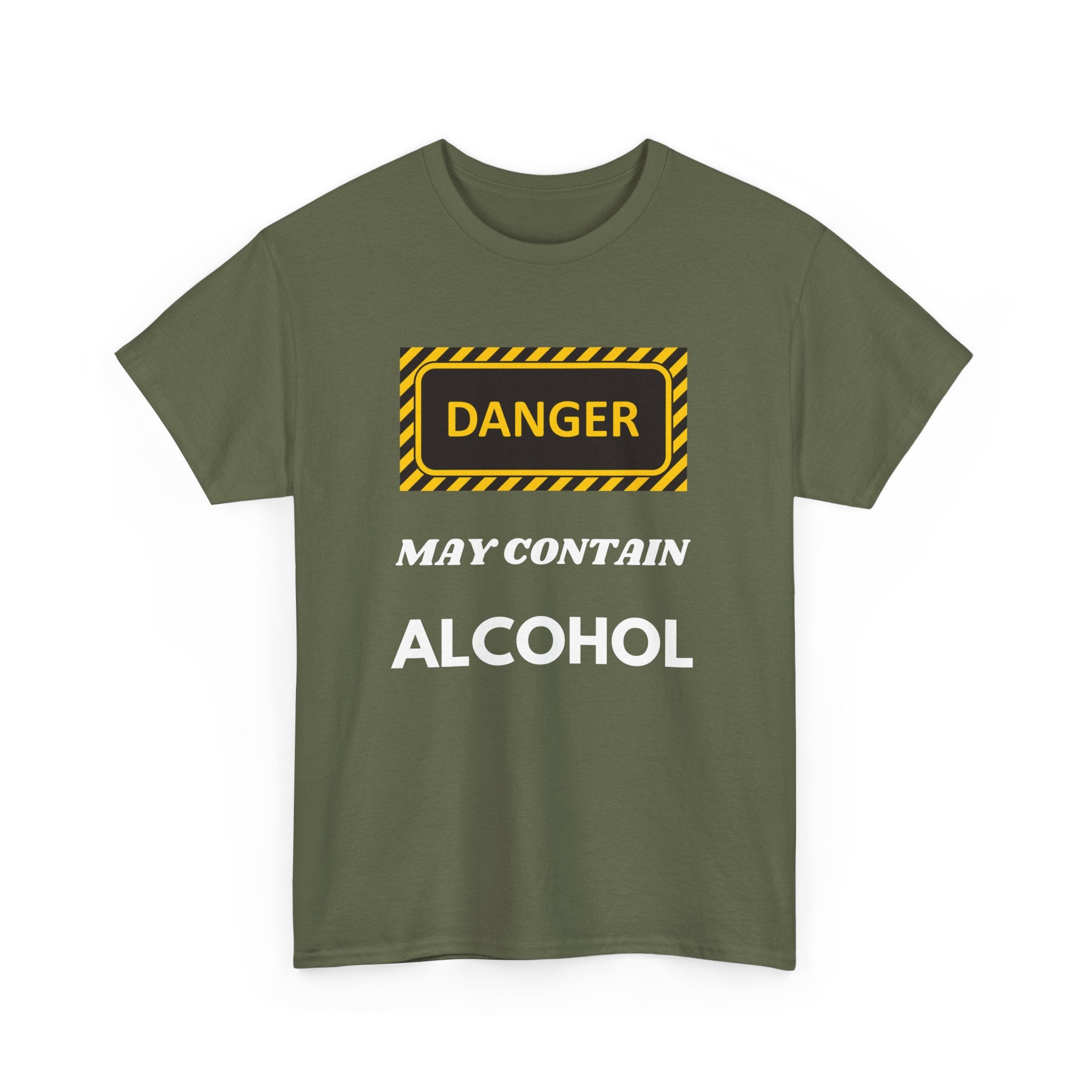 Danger May Contain Alcohol T-Shirt – Funny Drinking Tee