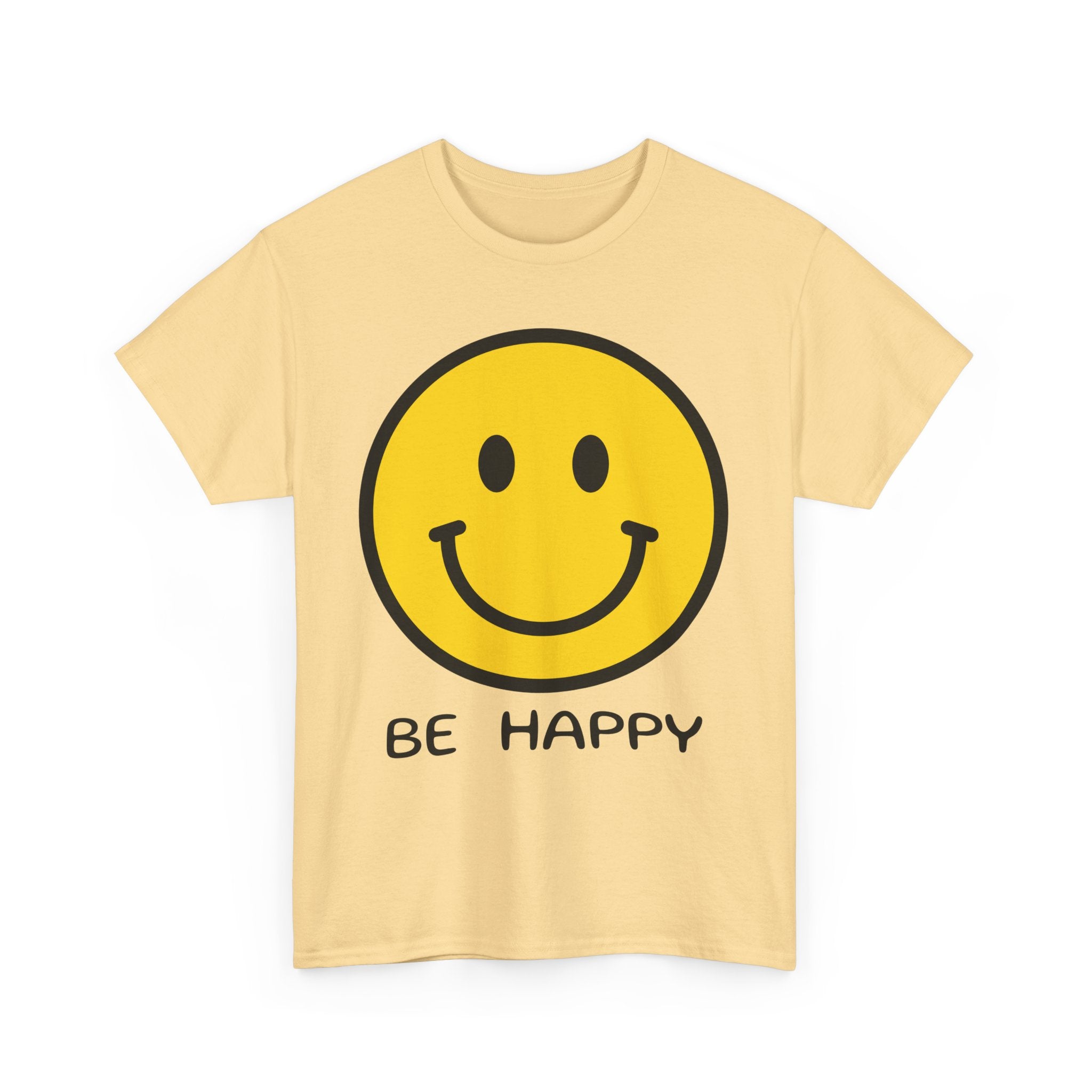 Be Happy T-Shirt – Large Smiley Face Positive Vibes Tee