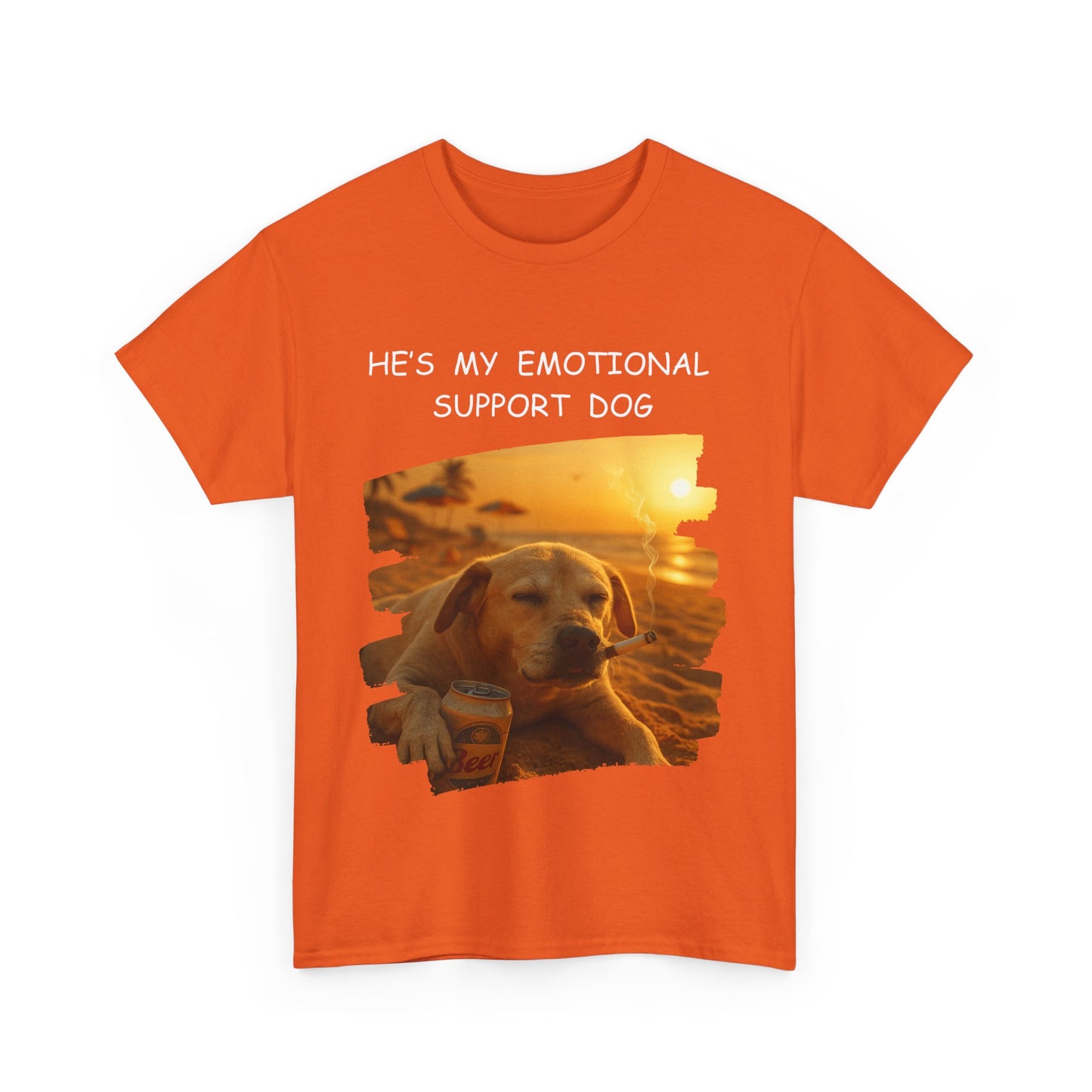 He's My Emotional Support Dog β Funny Beach Bum Dog T-Shirt πΆππ»