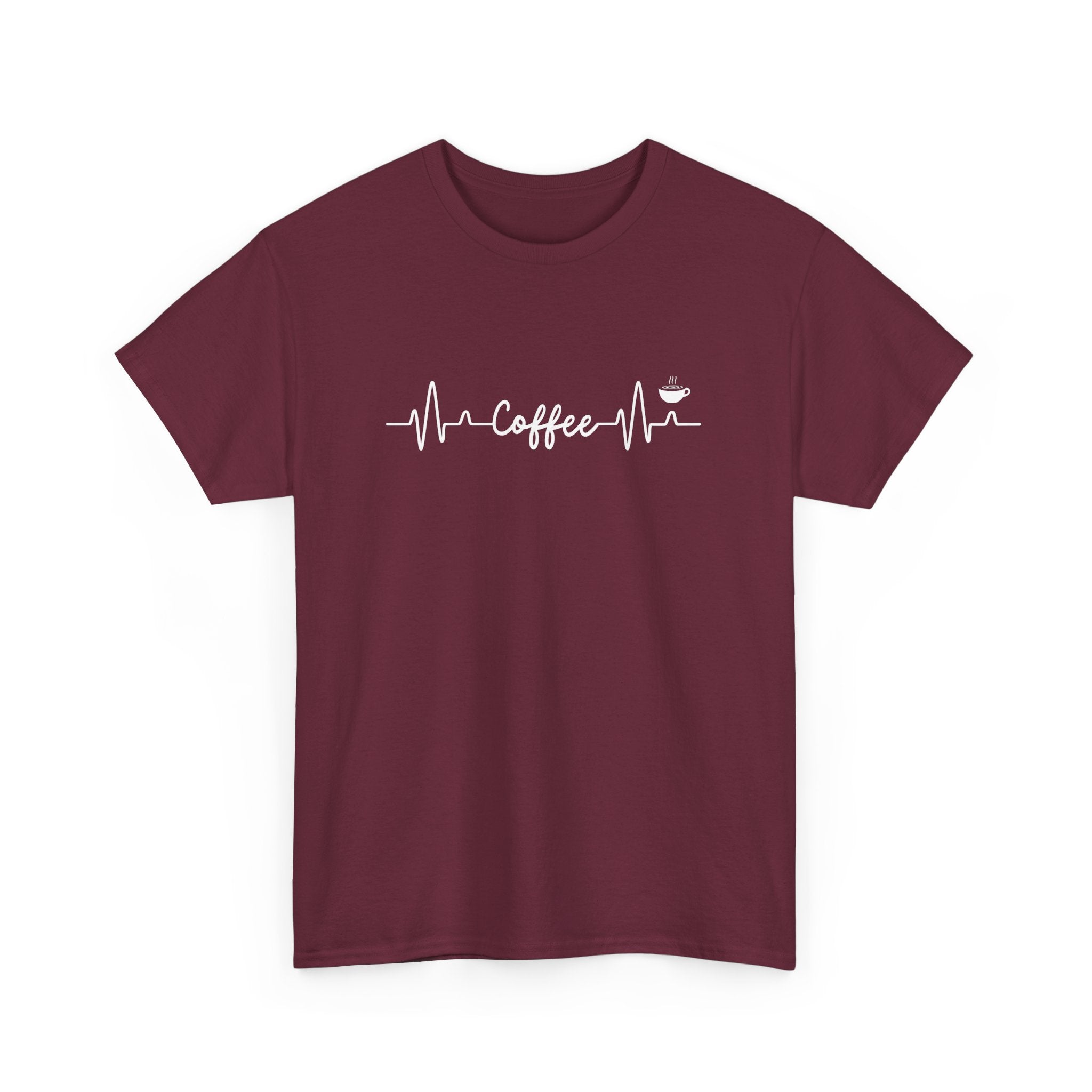 Coffee Lover's Heartbeat T-Shirt – Perfect for Caffeine Enthusiasts