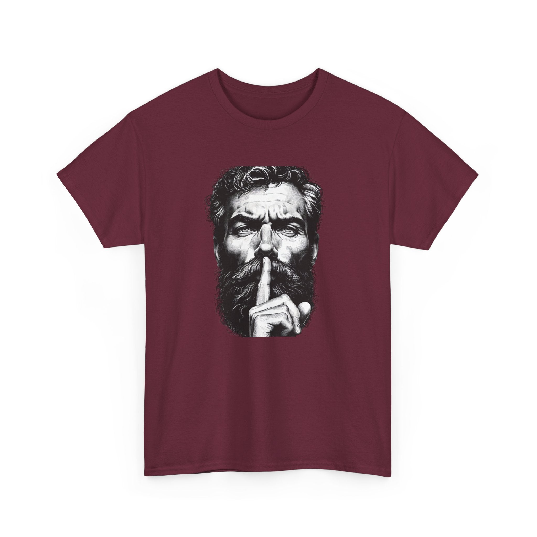 Shh Bearded Man T-Shirt – Stylish & Mysterious Design
