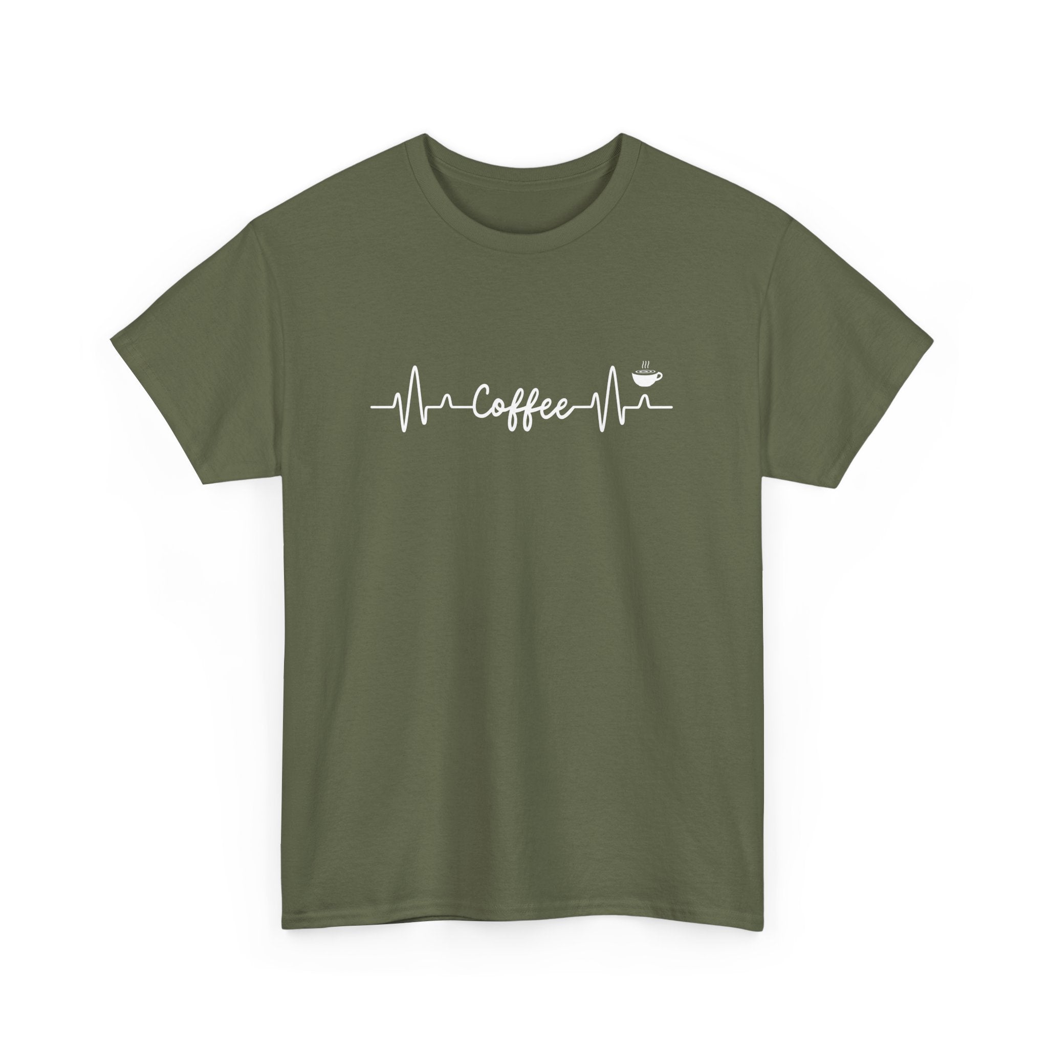 Coffee Lover's Heartbeat T-Shirt – Perfect for Caffeine Enthusiasts