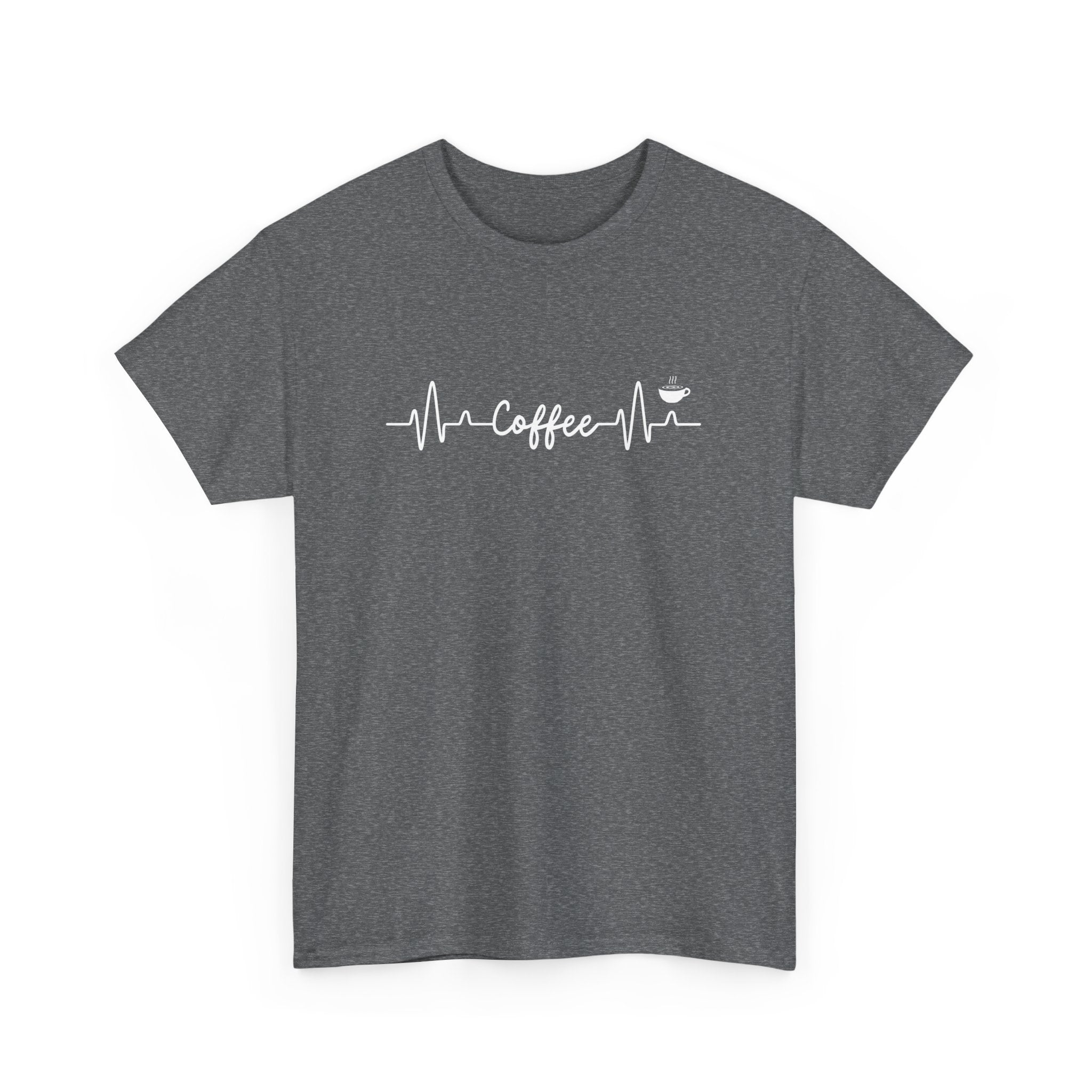 Coffee Lover's Heartbeat T-Shirt – Perfect for Caffeine Enthusiasts