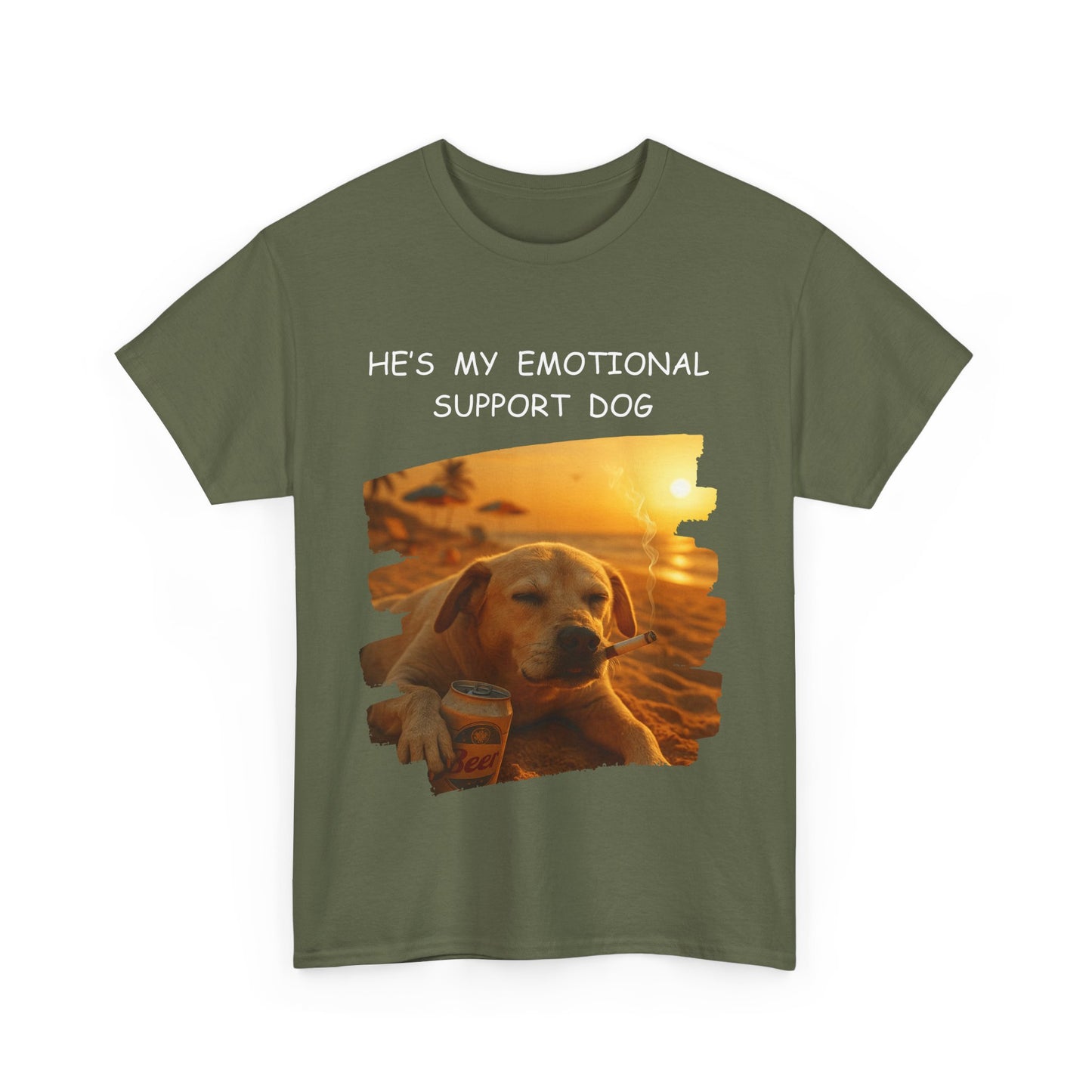 He's My Emotional Support Dog β Funny Beach Bum Dog T-Shirt πΆππ»