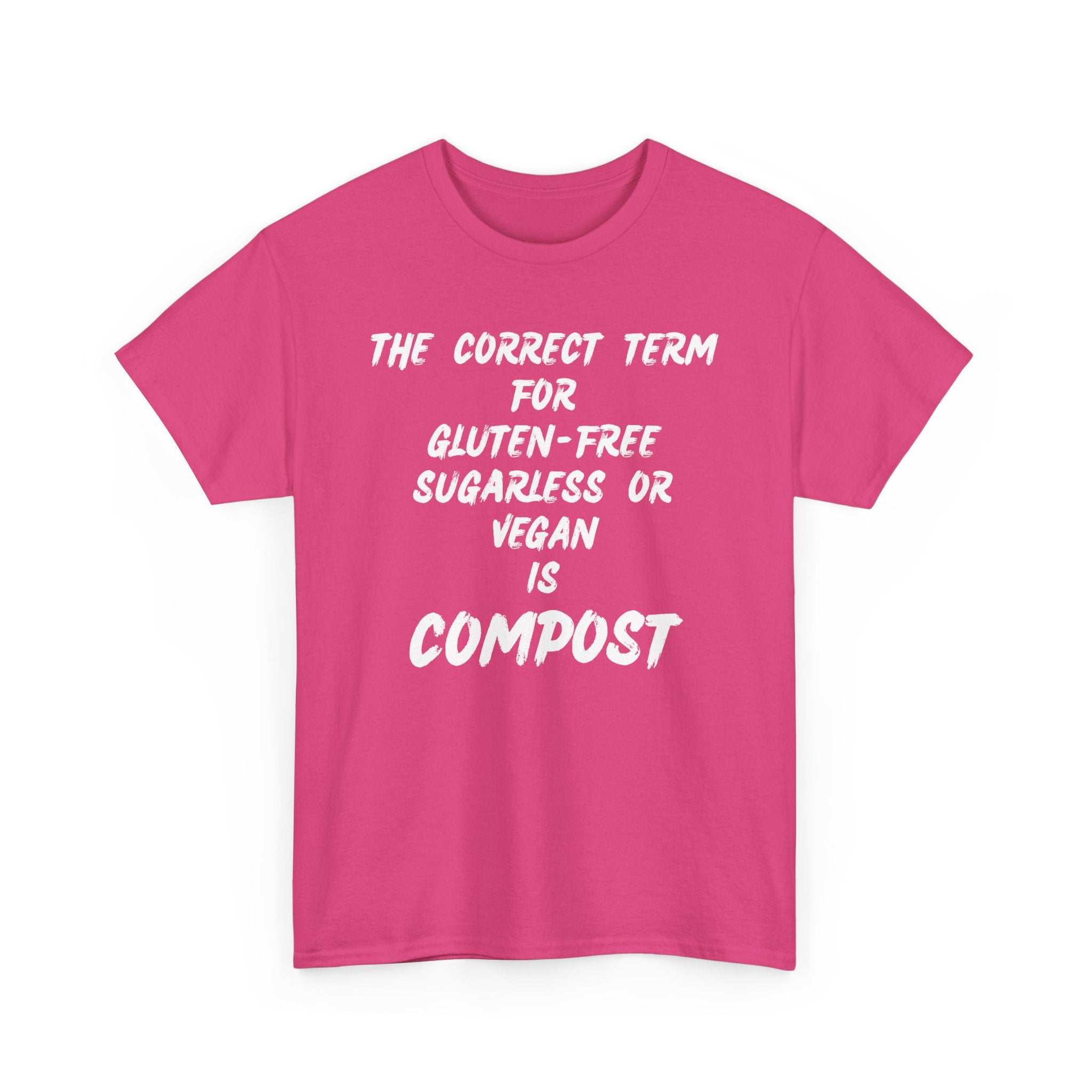 Funny Vegan Joke T-Shirt – Sugarless, Gluten-Free, Vegan = Compost Tee 🌱🤣👕