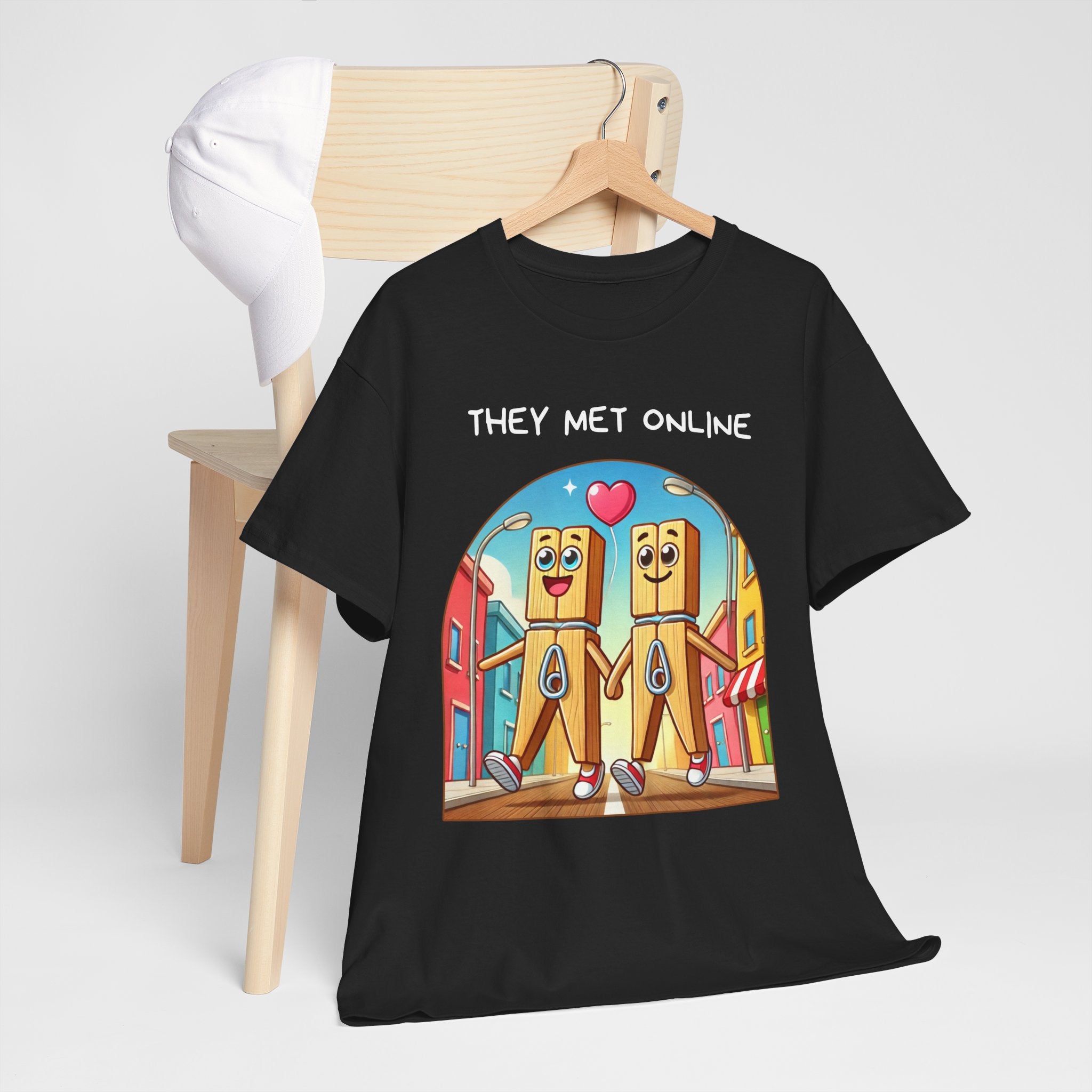 They Met Online | Funny Pegs T-Shirt