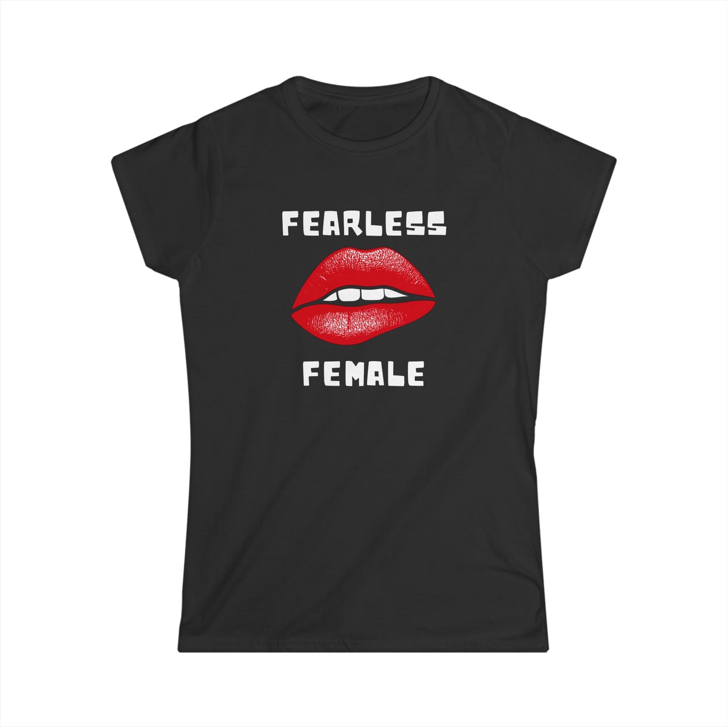 Fearless Female T-Shirt – Bold Design with Close-Up Lips Graphic