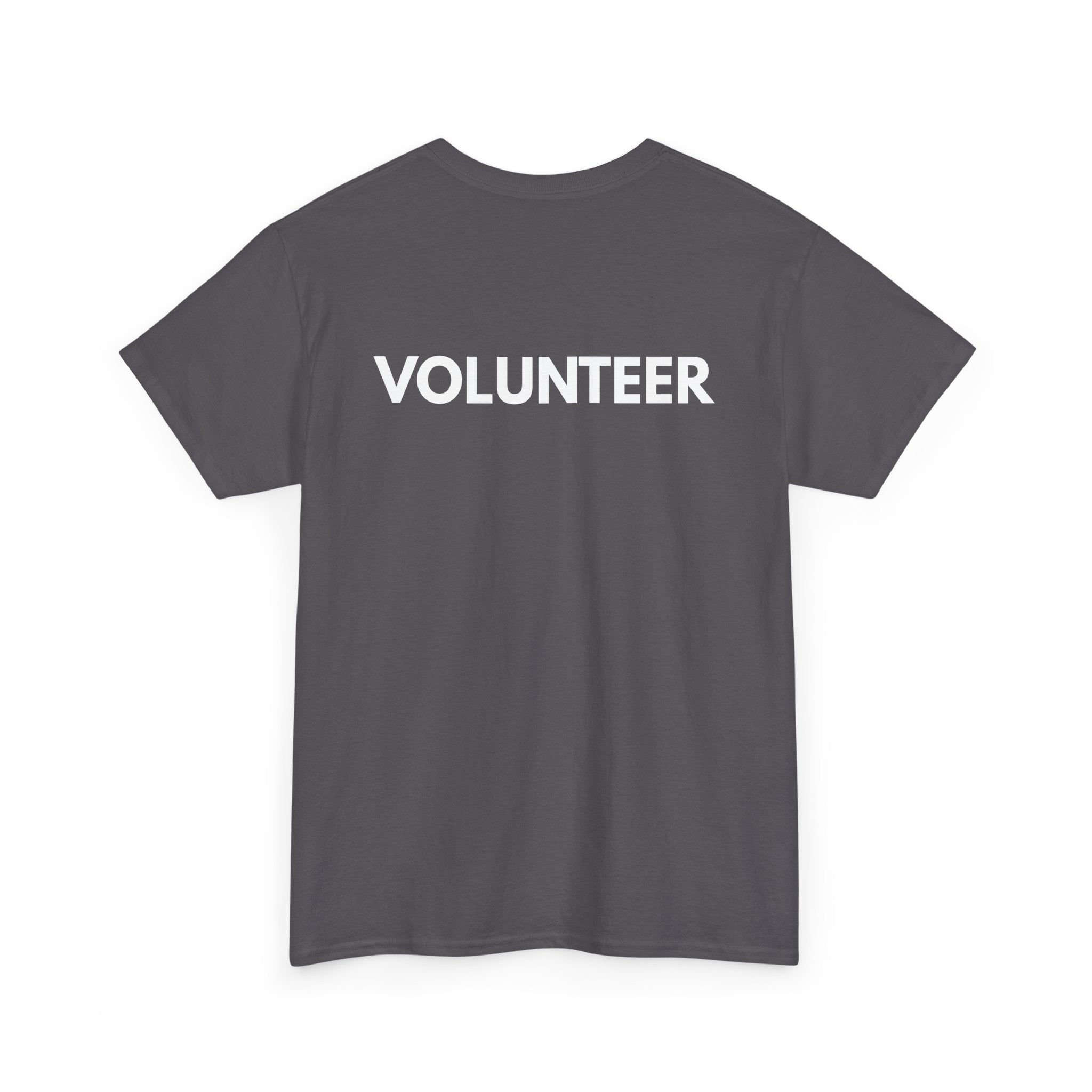 VOLUNTEER Back Print T-Shirt – Bold, Clear & Supportive Design | T Shirt World Australia 🙋♂️🙌🎗️