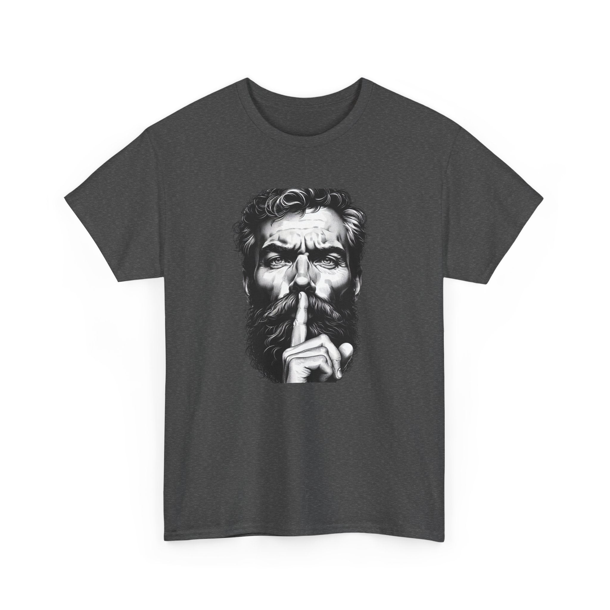 Shh Bearded Man T-Shirt – Stylish & Mysterious Design