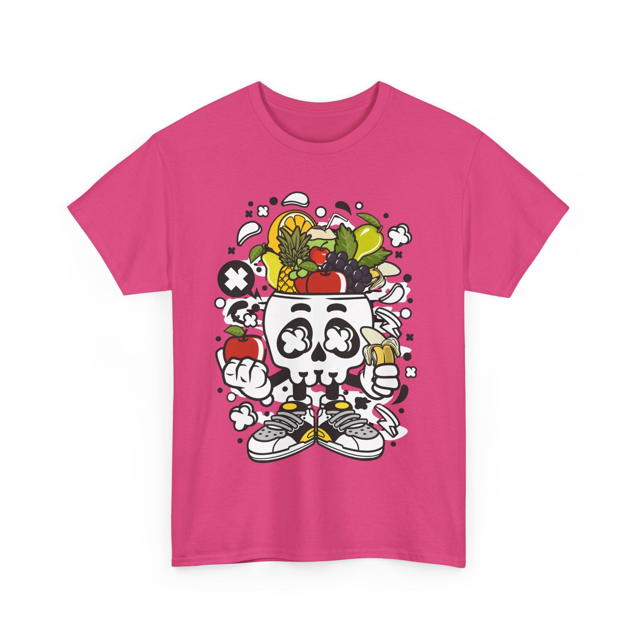 Weird Fruit Man T-Shirt – Skull, Legs & Fruit Explosion