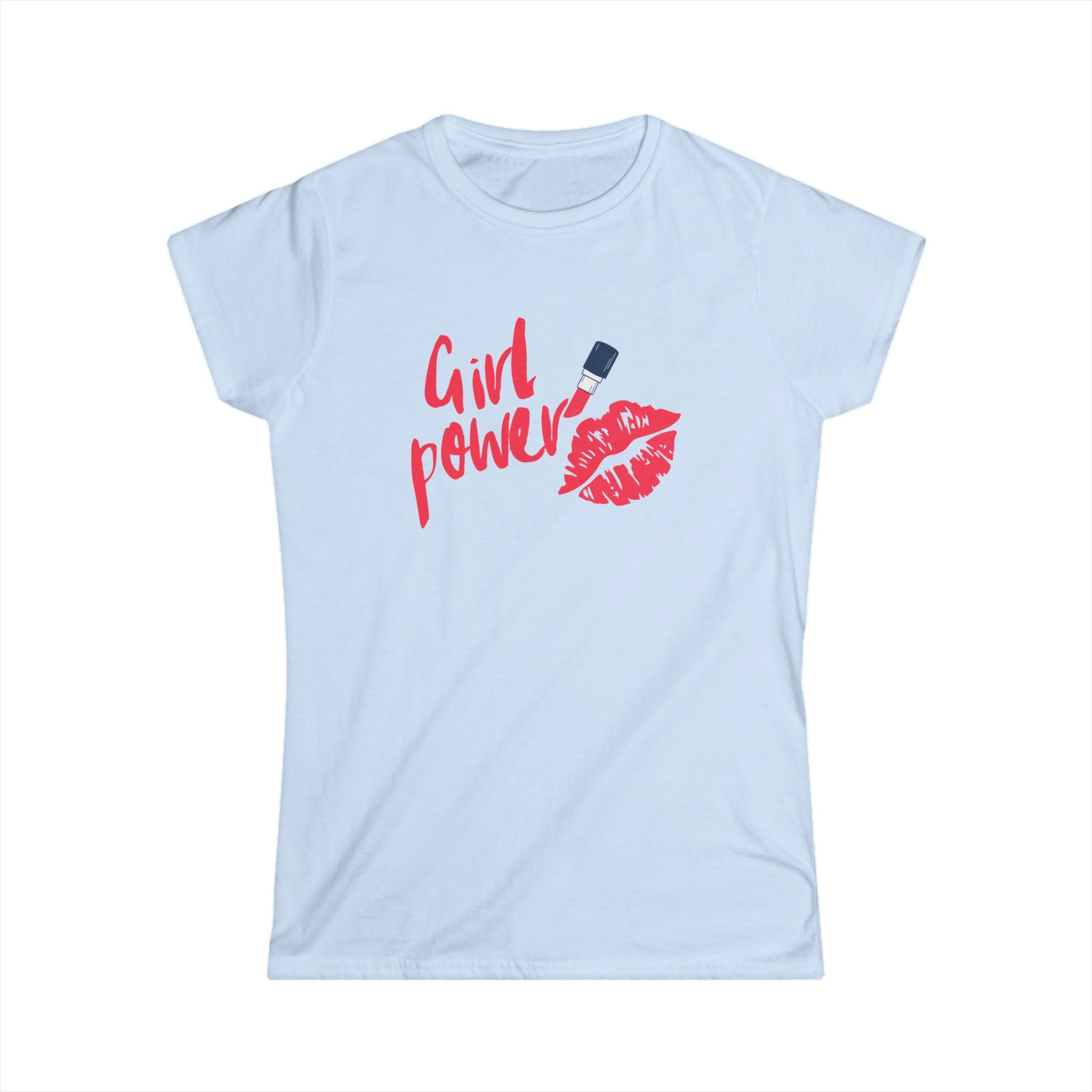 Girl Power T-Shirt with Lips & Lipstick Design