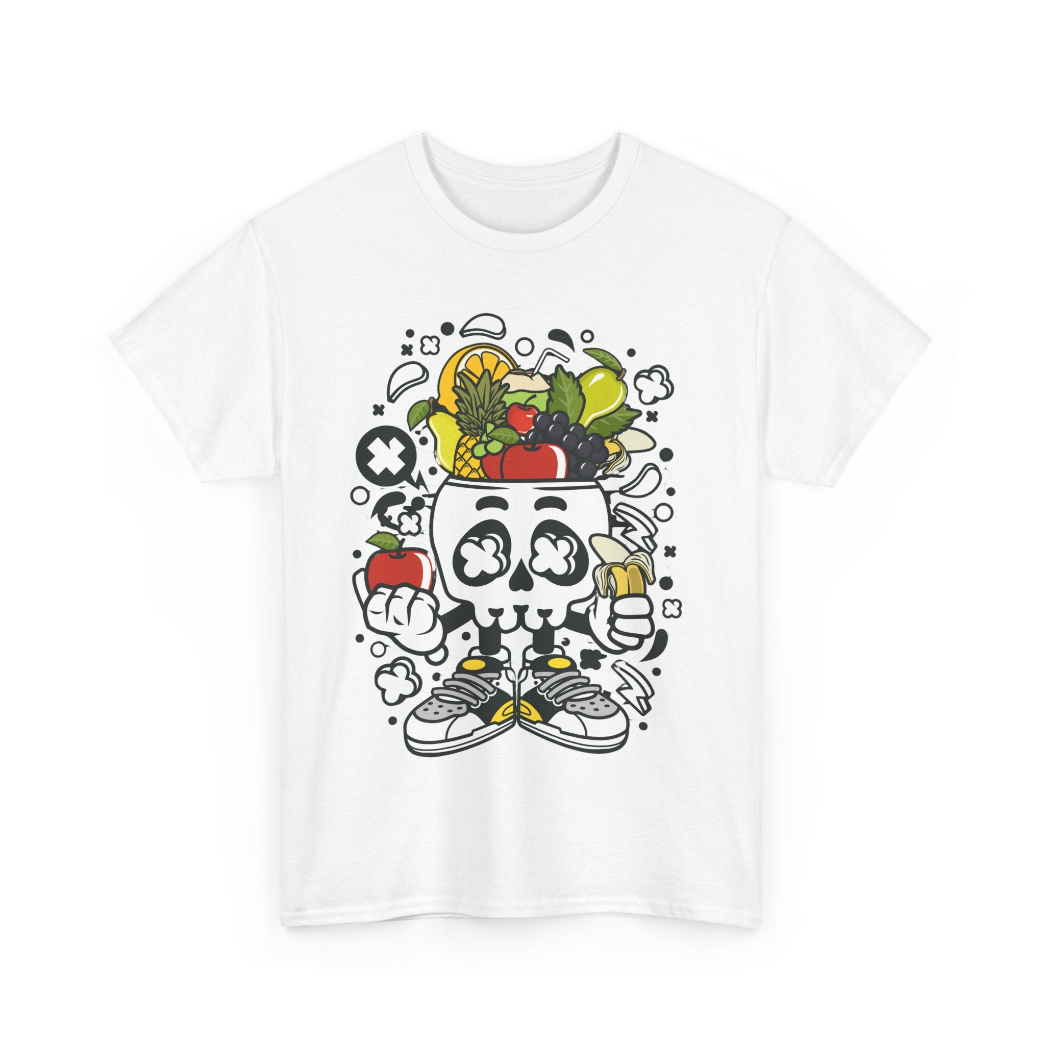 Weird Fruit Man T-Shirt – Skull, Legs & Fruit Explosion