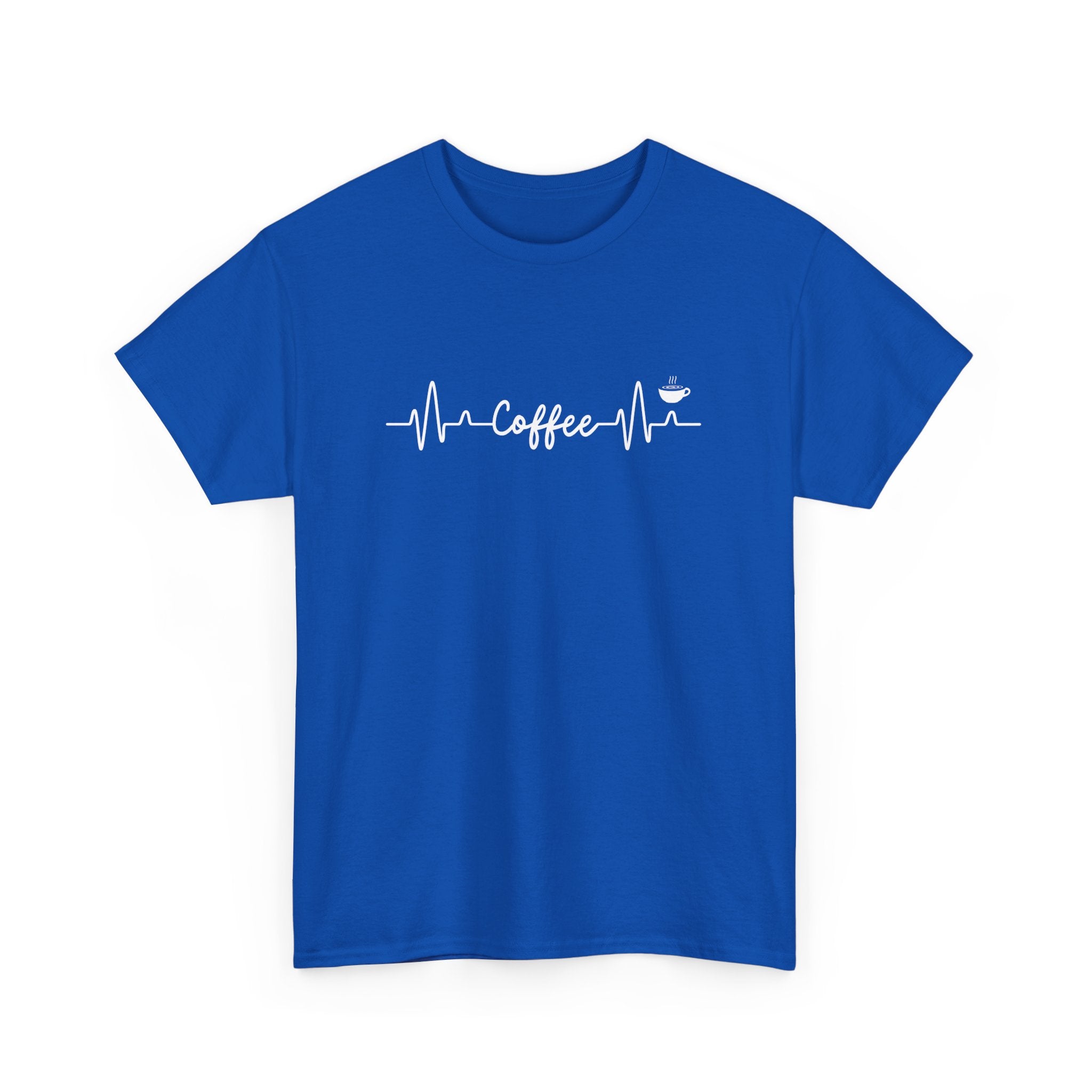 Coffee Lover's Heartbeat T-Shirt – Perfect for Caffeine Enthusiasts