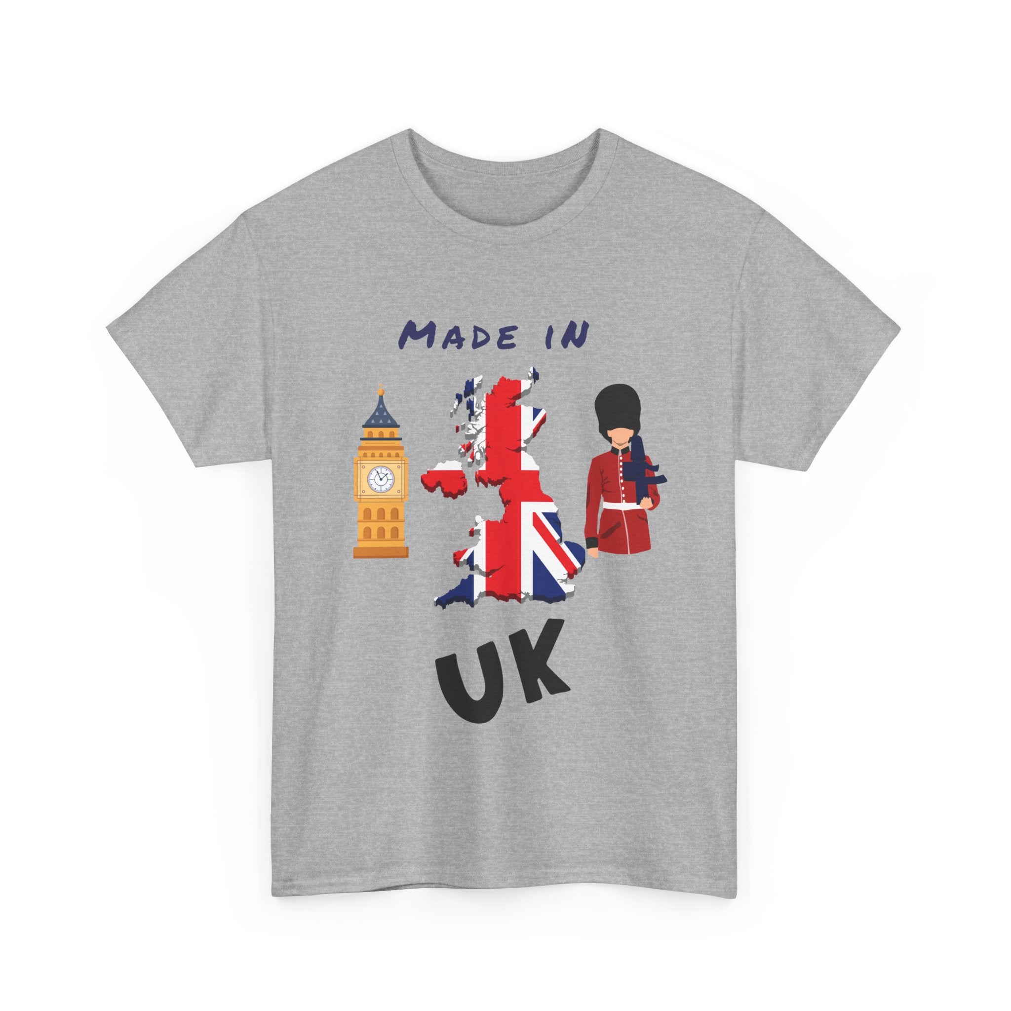 Made in UK T-Shirt with Flag, Big Ben & King’s Guard