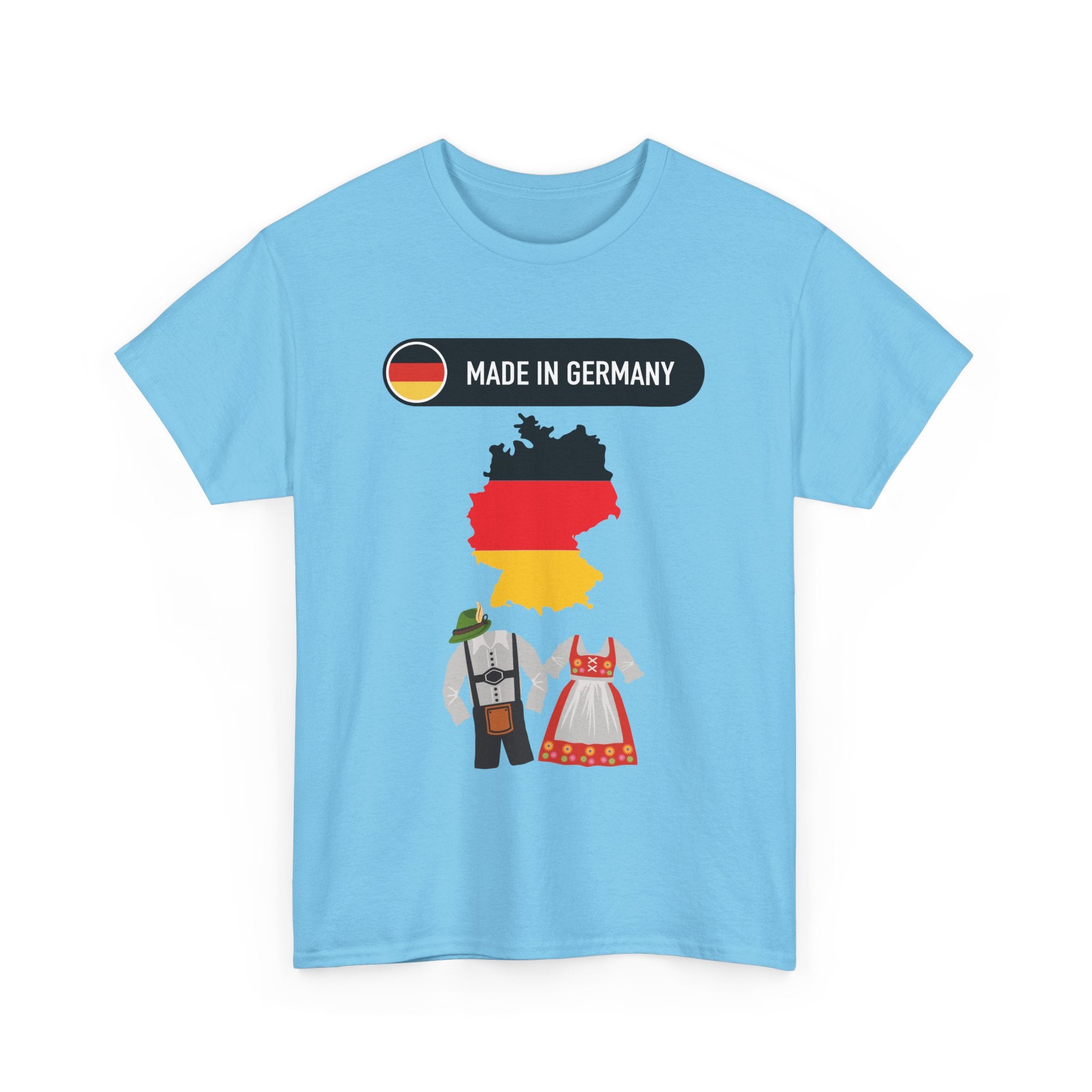 Made in Germany T-Shirt with Flag, Country Outline & Traditional Dress