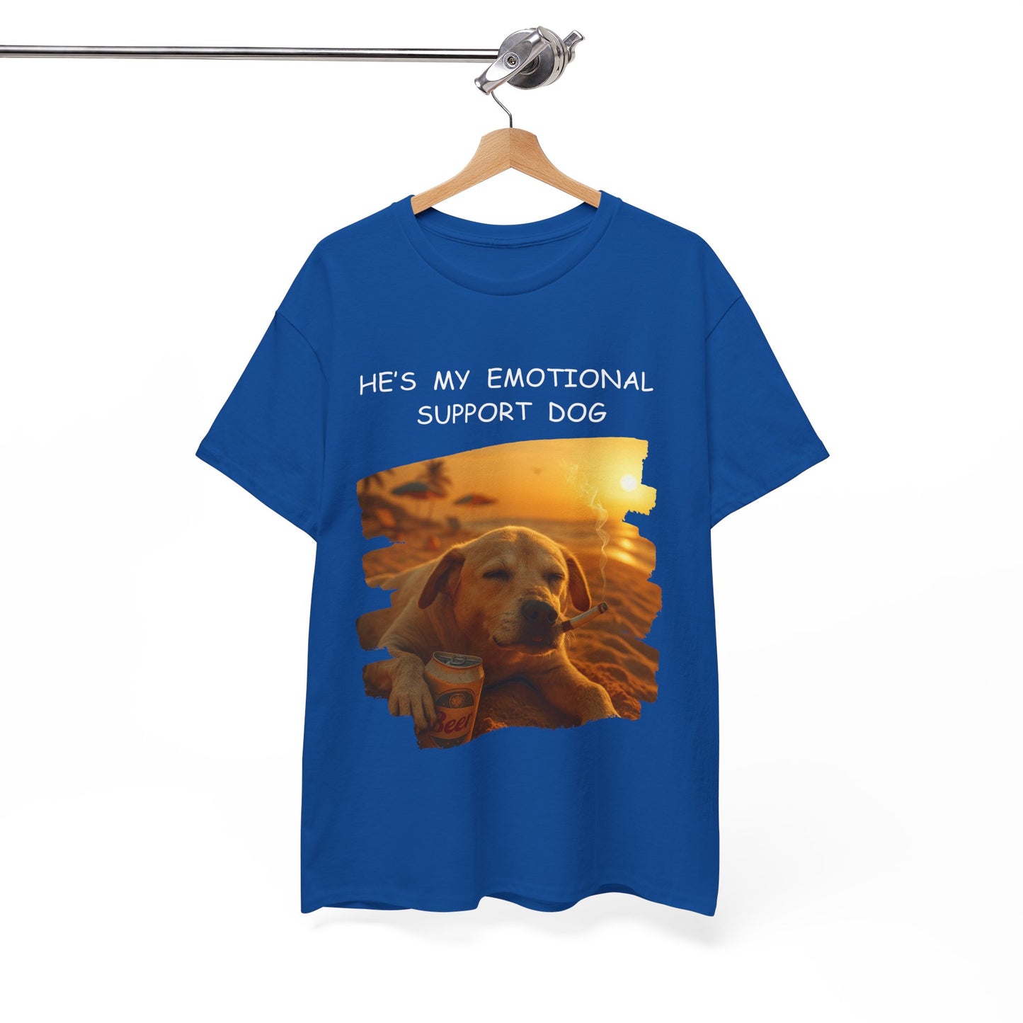 He's My Emotional Support Dog β Funny Beach Bum Dog T-Shirt πΆππ»