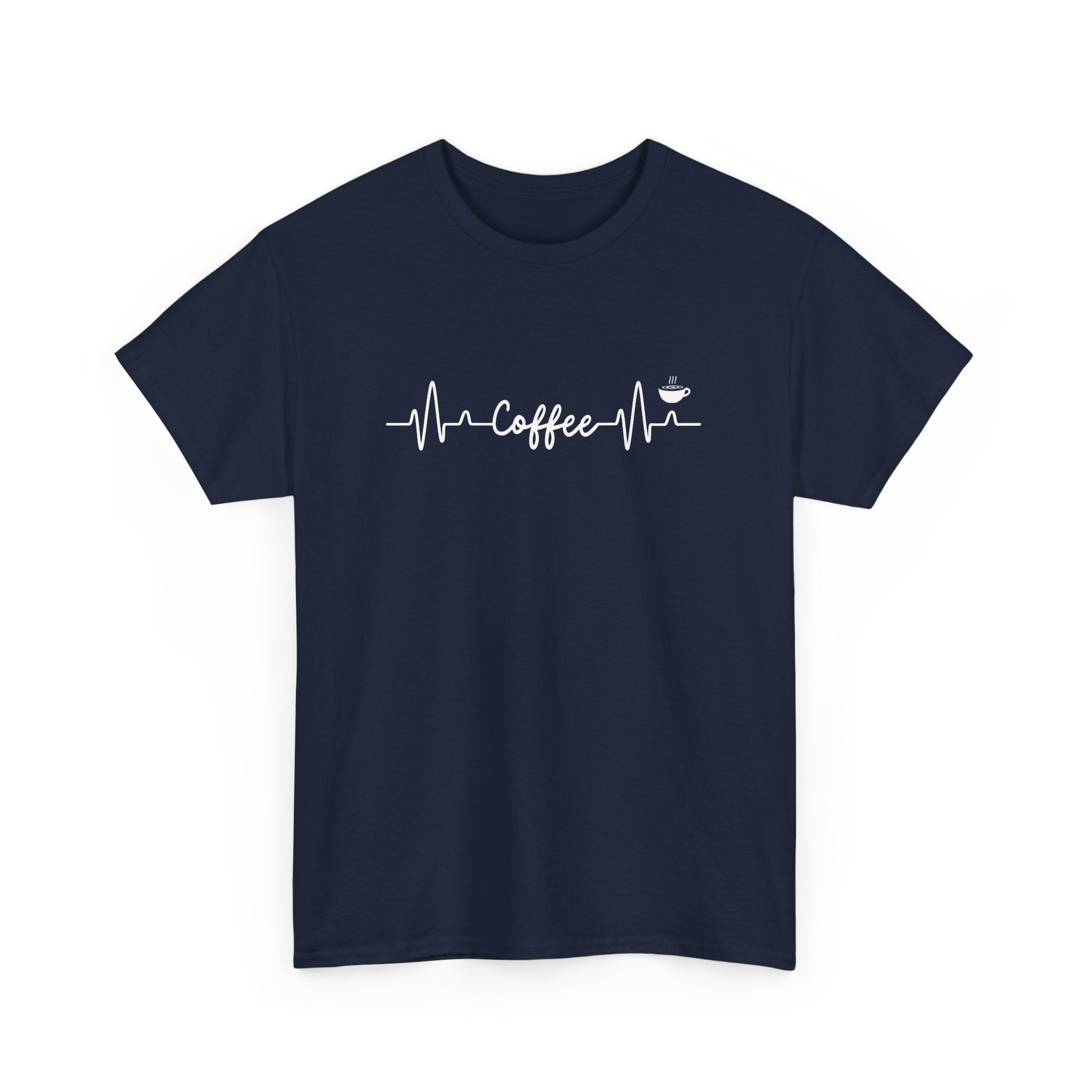 Coffee Lover's Heartbeat T-Shirt – Perfect for Caffeine Enthusiasts