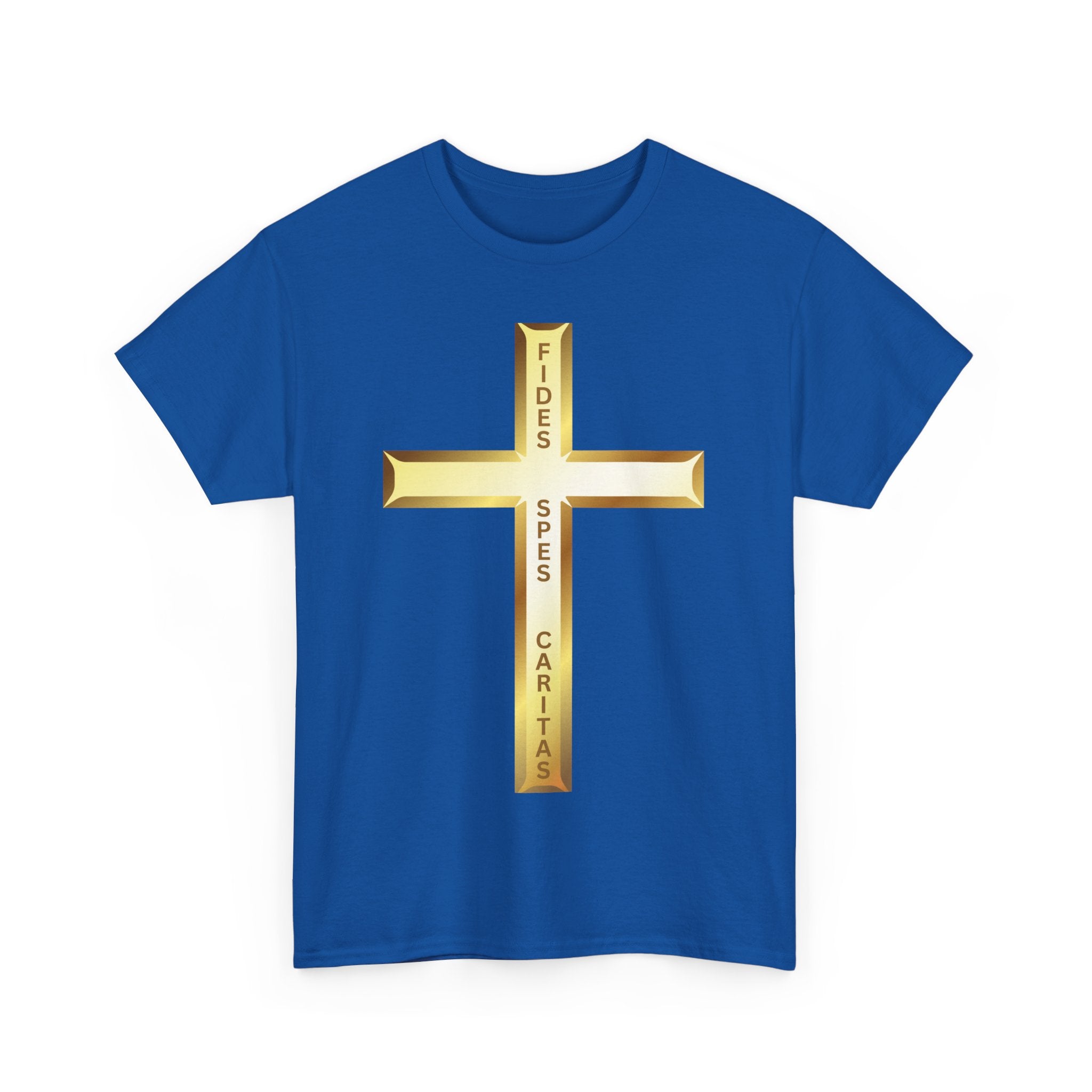 Fides • Spes • Caritas Crucifix T-Shirt ✝️ Faith, Hope & Charity| Religious T-Shirt 🙏
