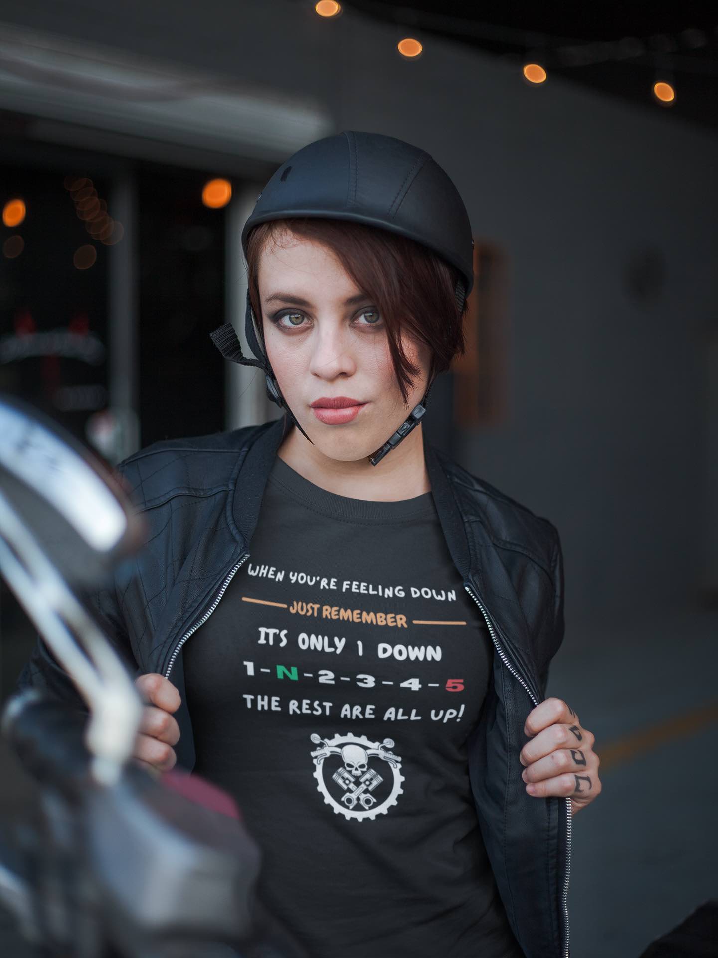 When You're Feeling Down, It's Only 1 Down, The Rest Are All Up - Motorcycle T-Shirt