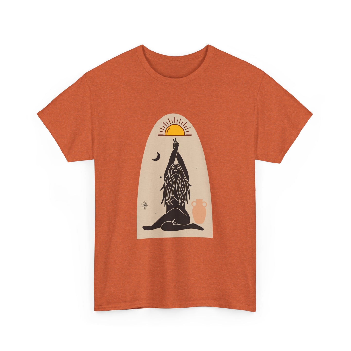 Surfboard Girl T-Shirt – Flowing Hair & Sun Worship Design