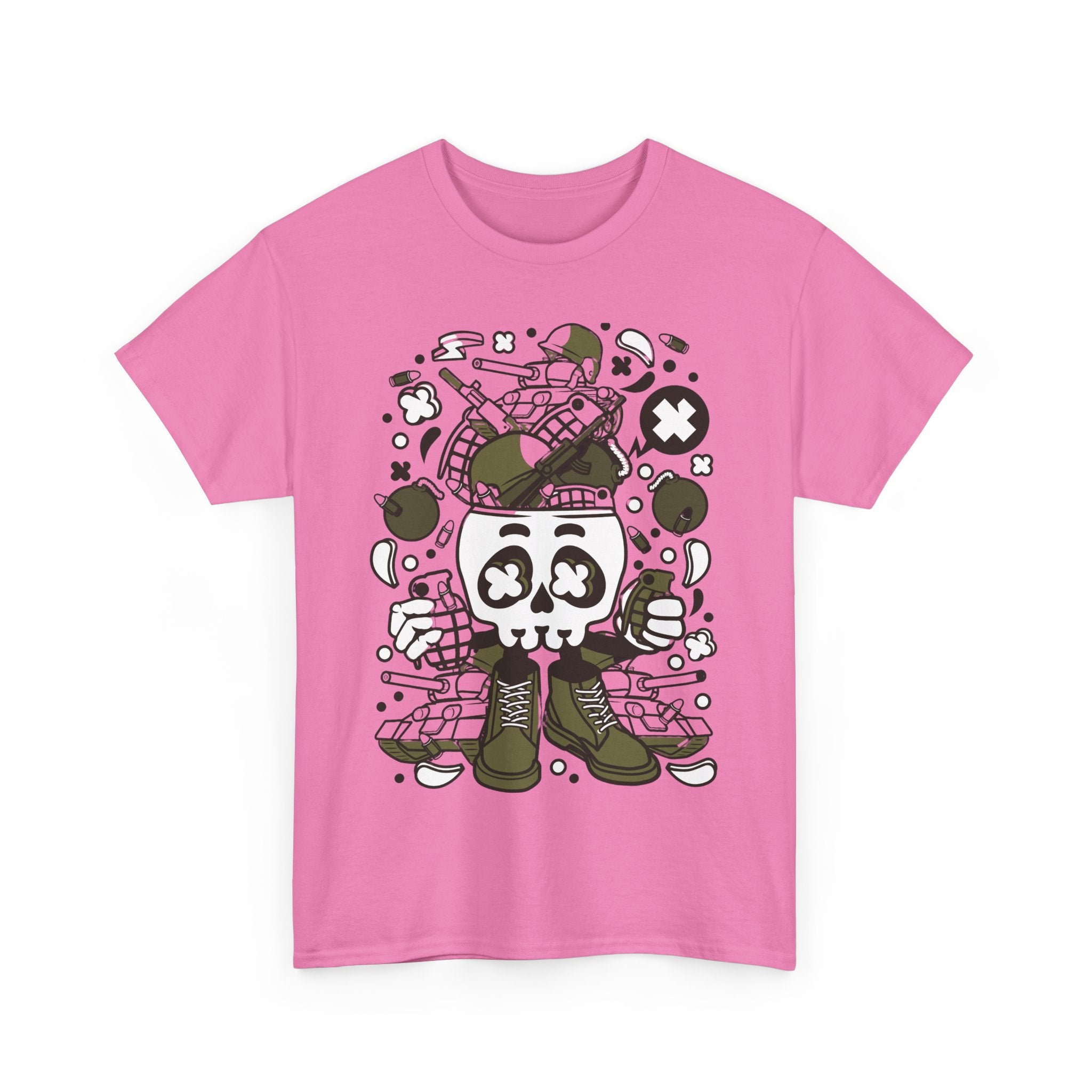 Crazy Army Guy T-Shirt - Funny Military Design with Explosive Graphics