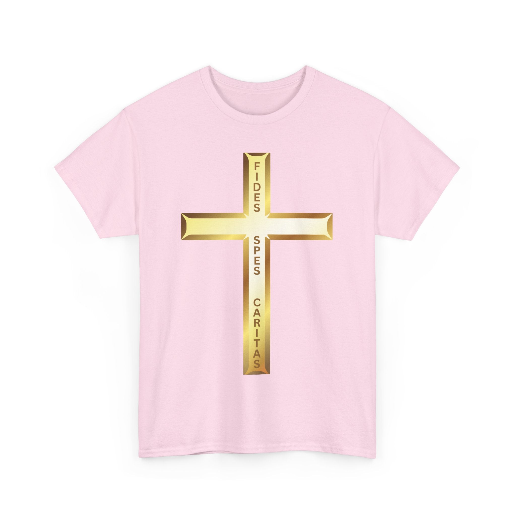 Fides • Spes • Caritas Crucifix T-Shirt ✝️ Faith, Hope & Charity| Religious T-Shirt 🙏