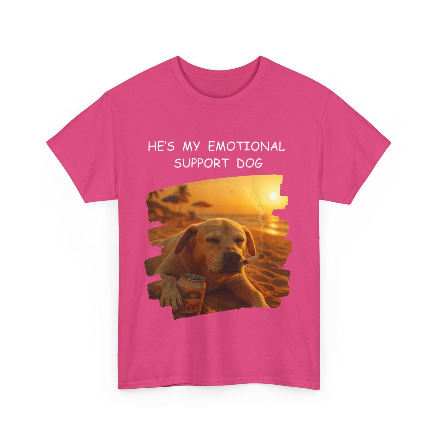 He's My Emotional Support Dog β Funny Beach Bum Dog T-Shirt πΆππ»