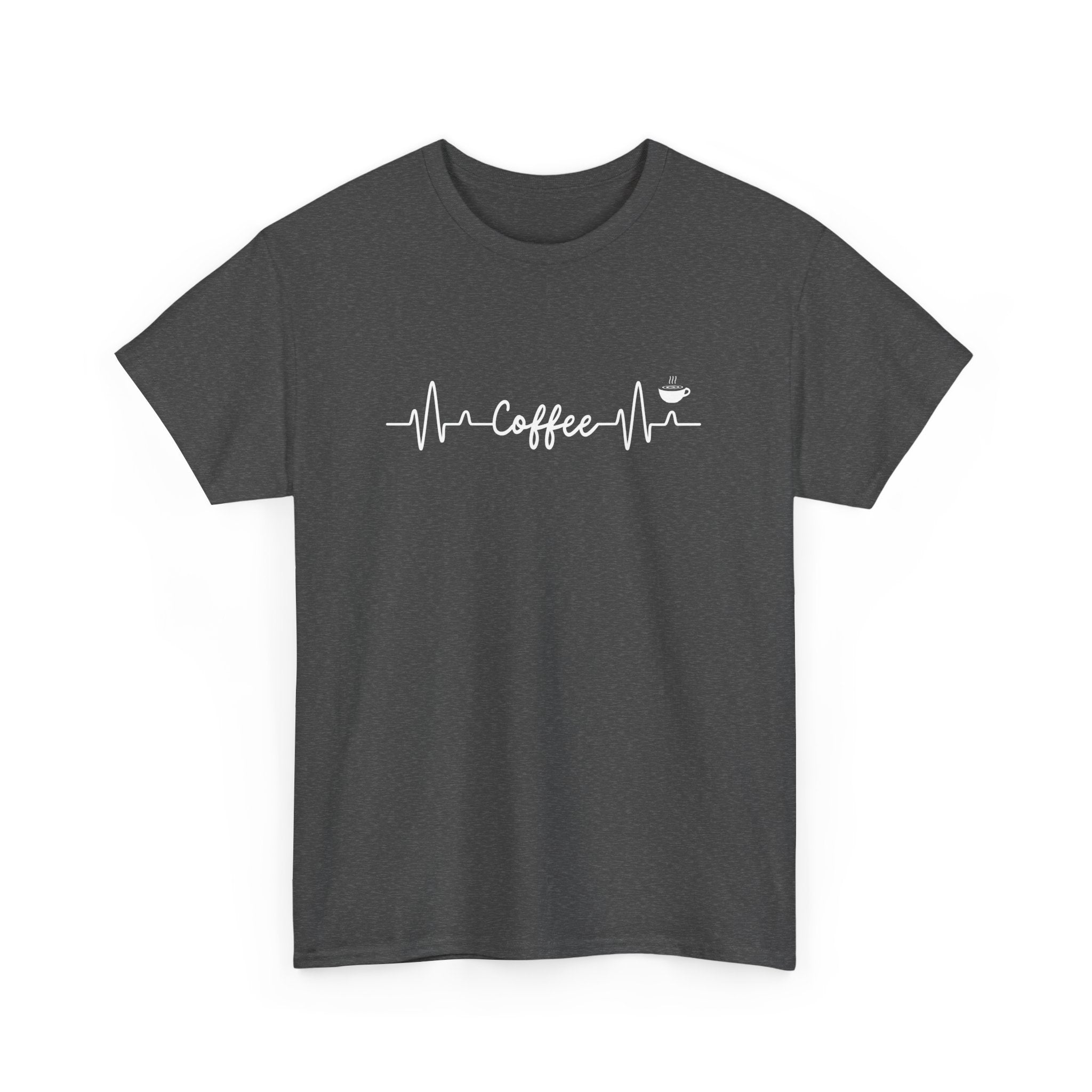 Coffee Lover's Heartbeat T-Shirt – Perfect for Caffeine Enthusiasts