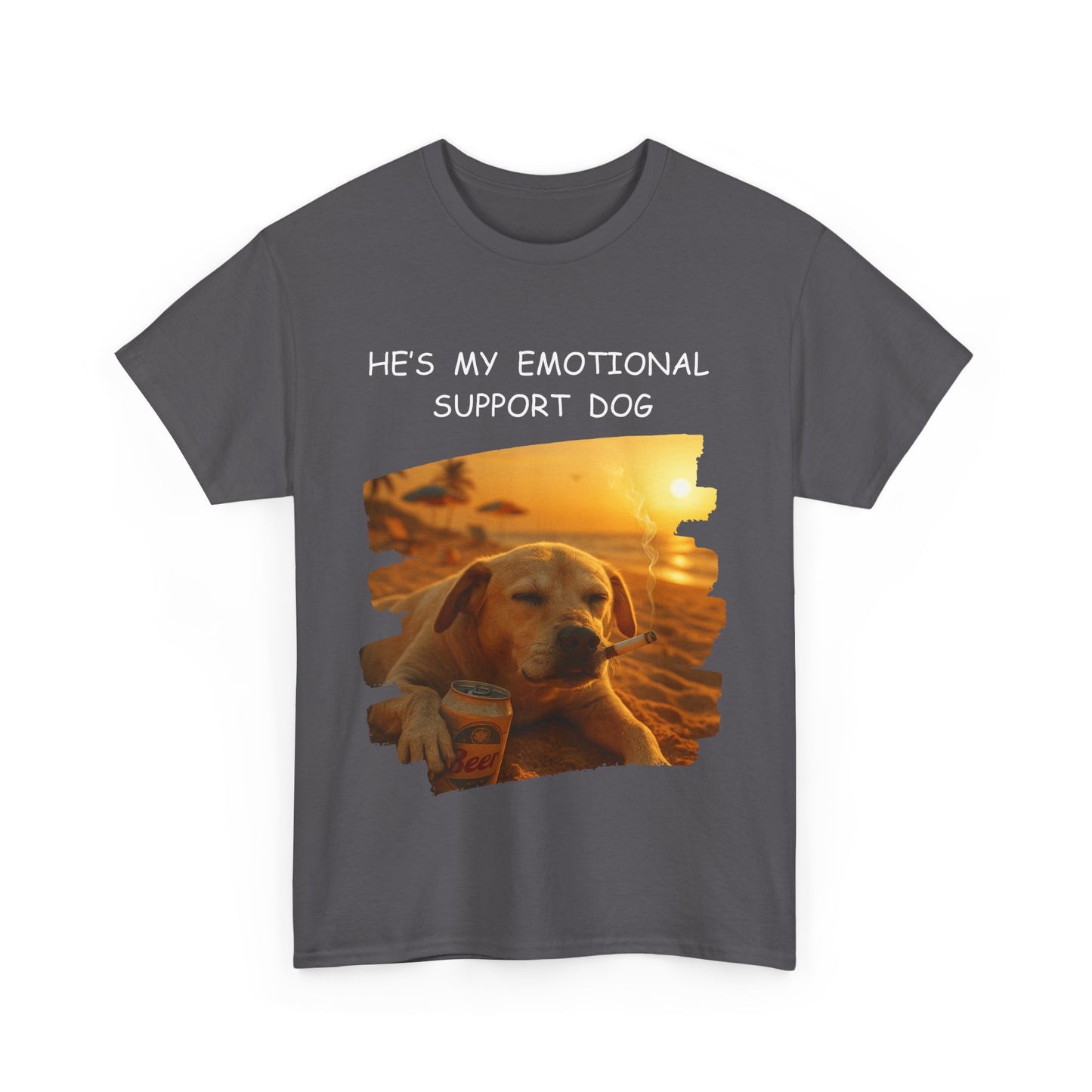 He's My Emotional Support Dog β Funny Beach Bum Dog T-Shirt πΆππ»