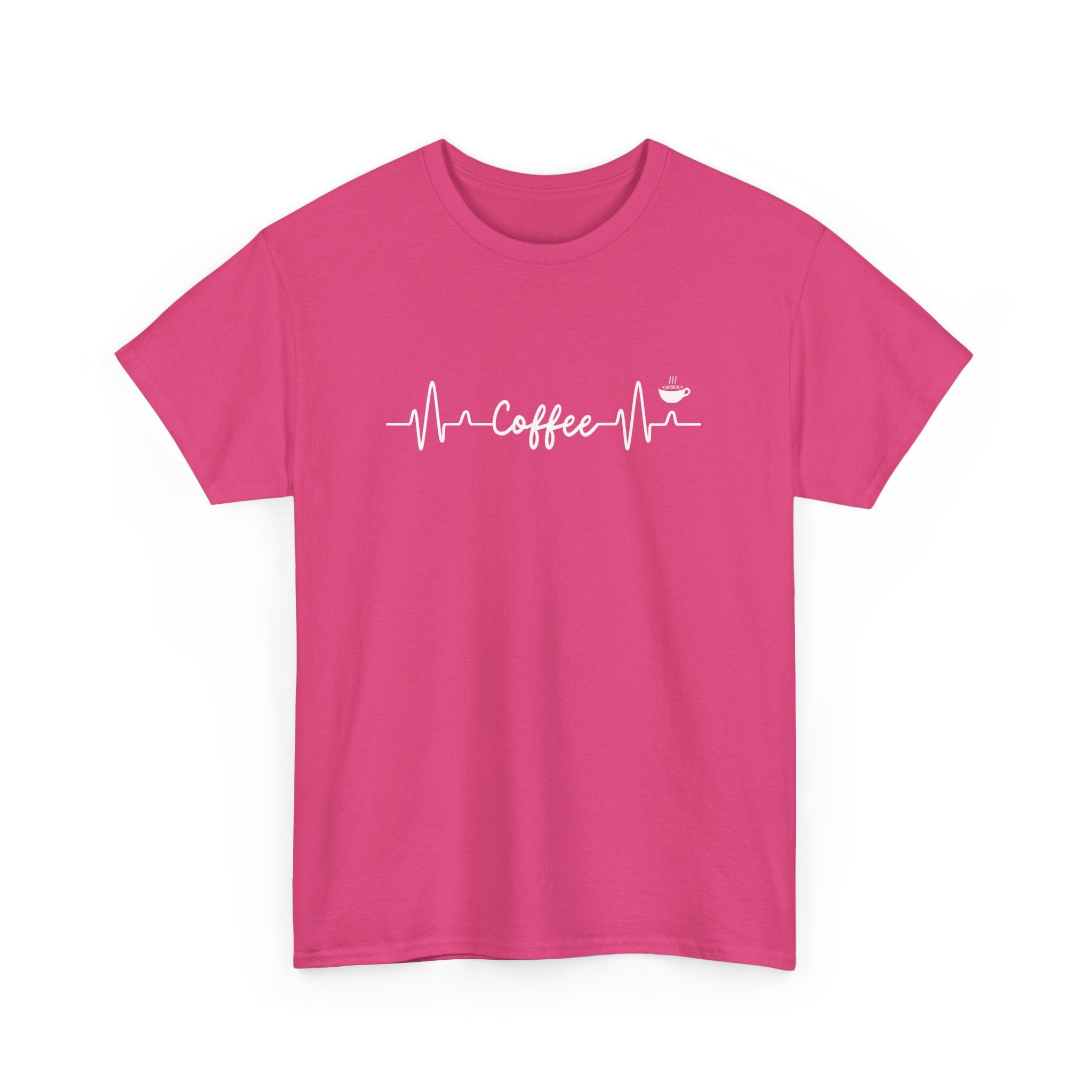 Coffee Lover's Heartbeat T-Shirt – Perfect for Caffeine Enthusiasts