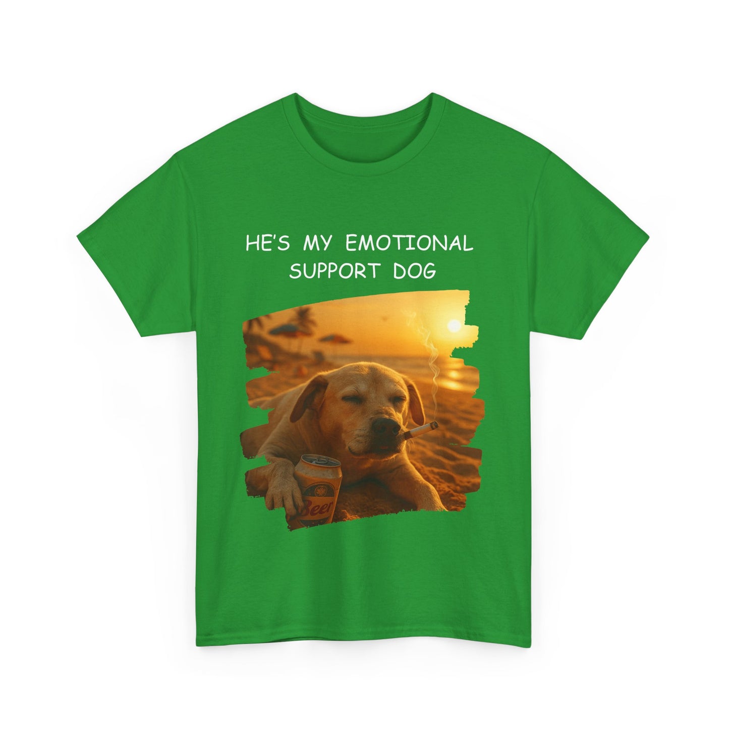 He's My Emotional Support Dog β Funny Beach Bum Dog T-Shirt πΆππ»