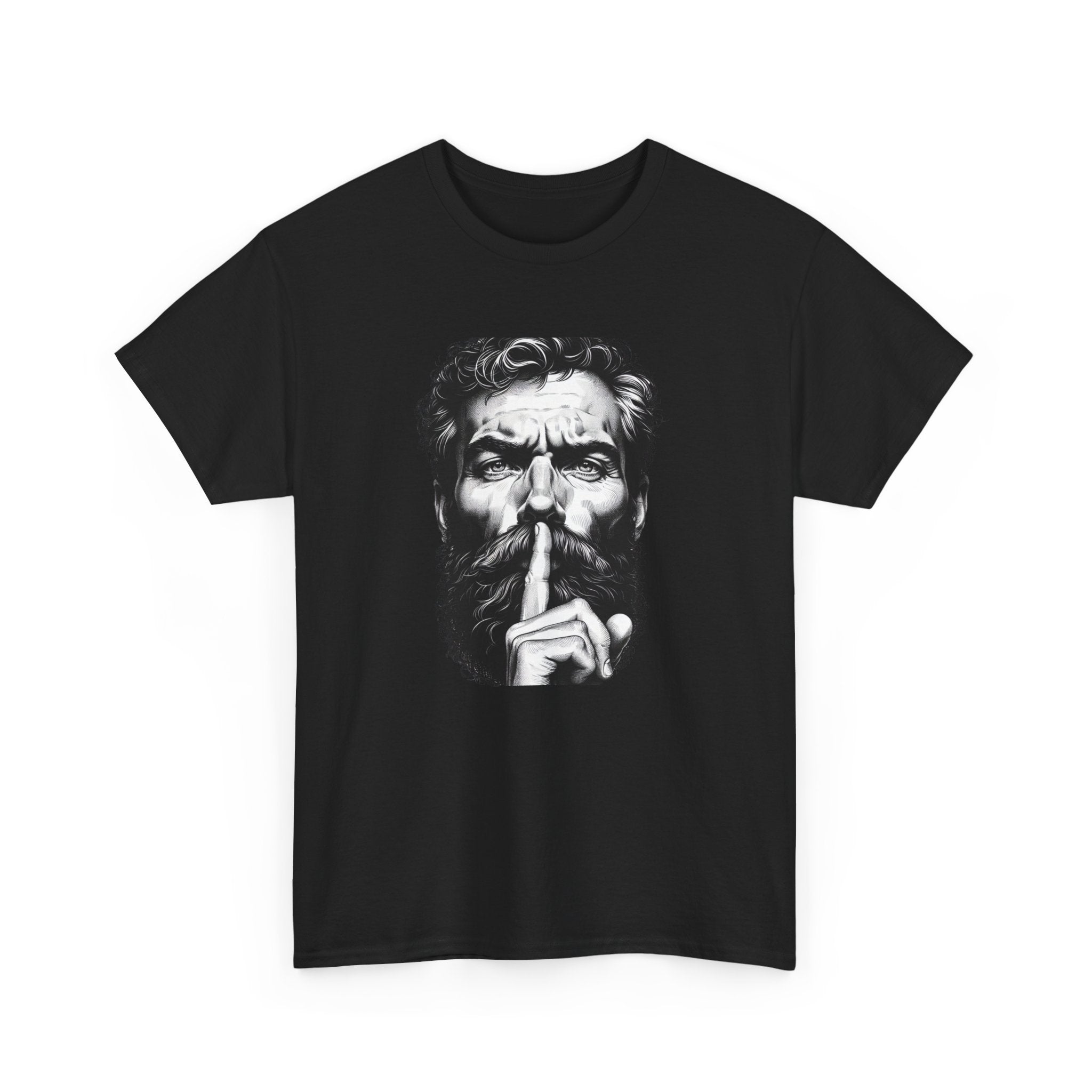 Shh Bearded Man T-Shirt – Stylish & Mysterious Design