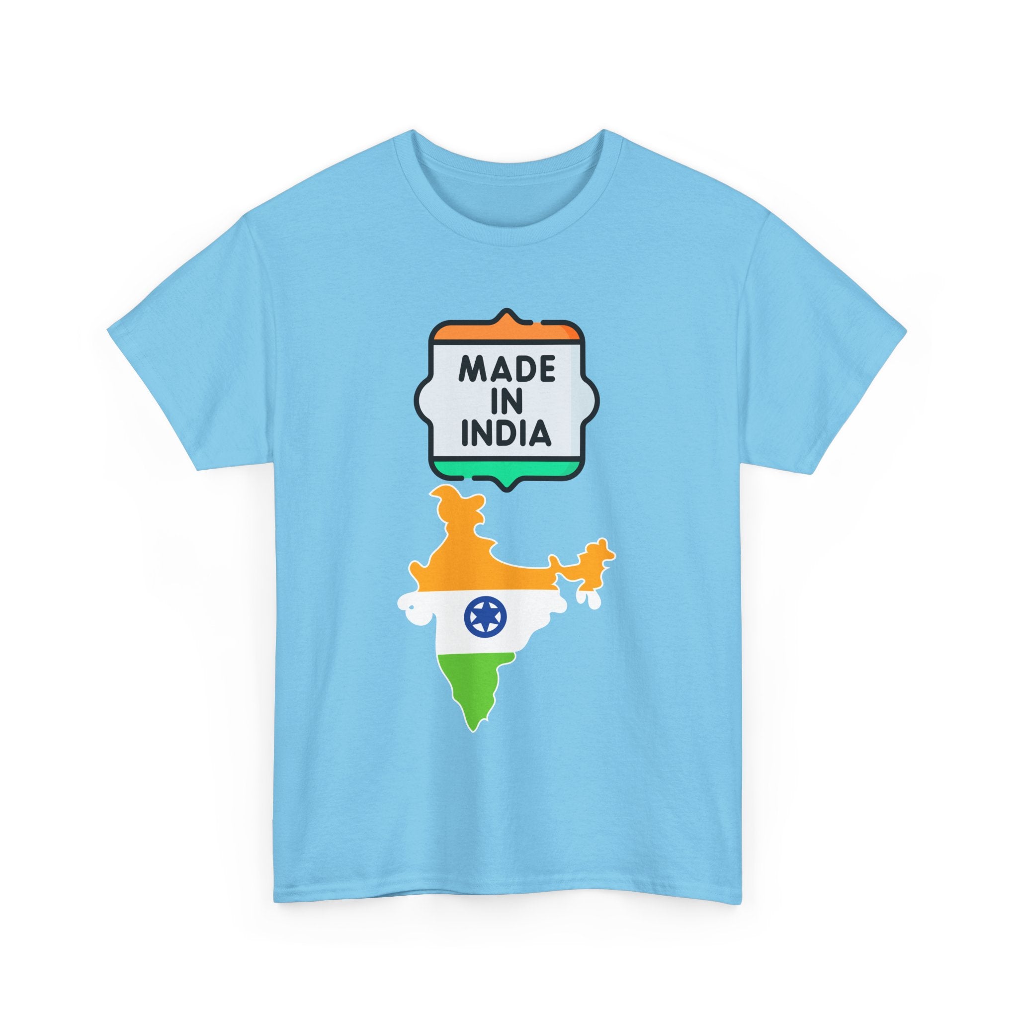 Made in India T-Shirt with Flag and Country Outline