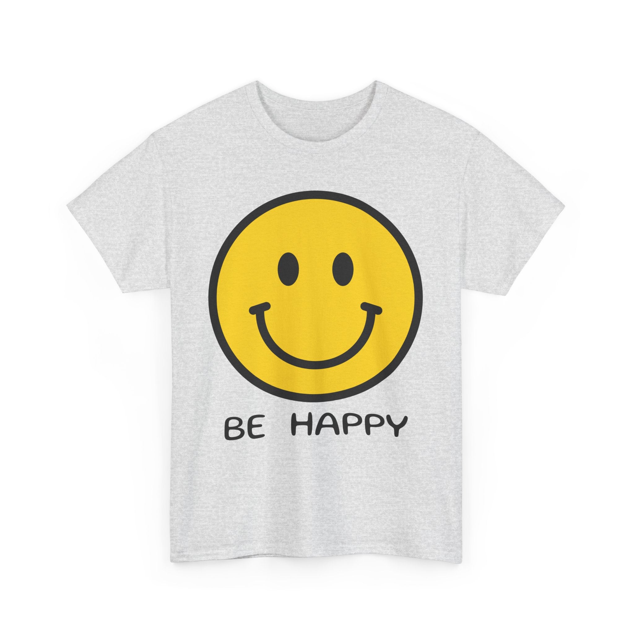 Be Happy T-Shirt – Large Smiley Face Positive Vibes Tee