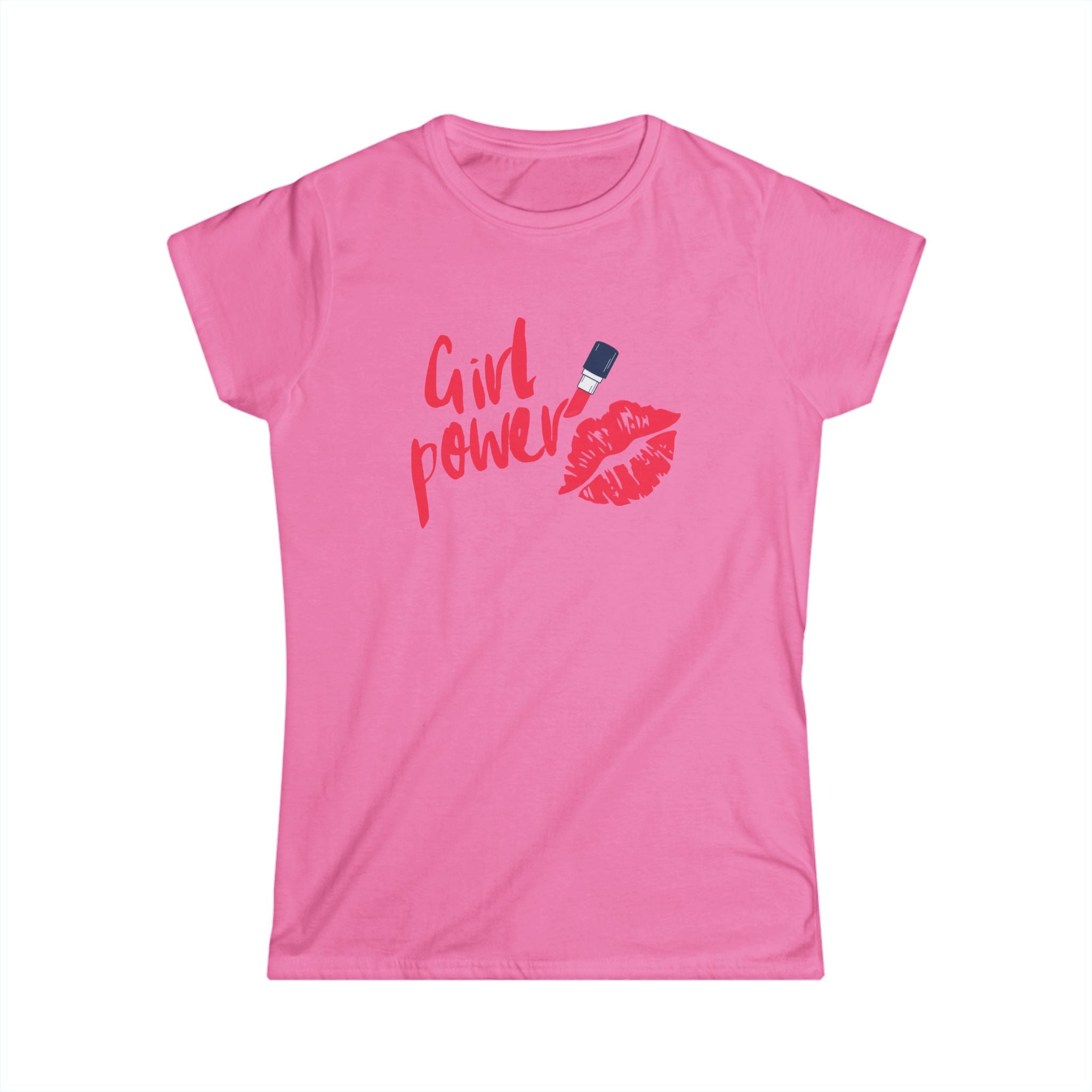 Girl Power T-Shirt with Lips & Lipstick Design