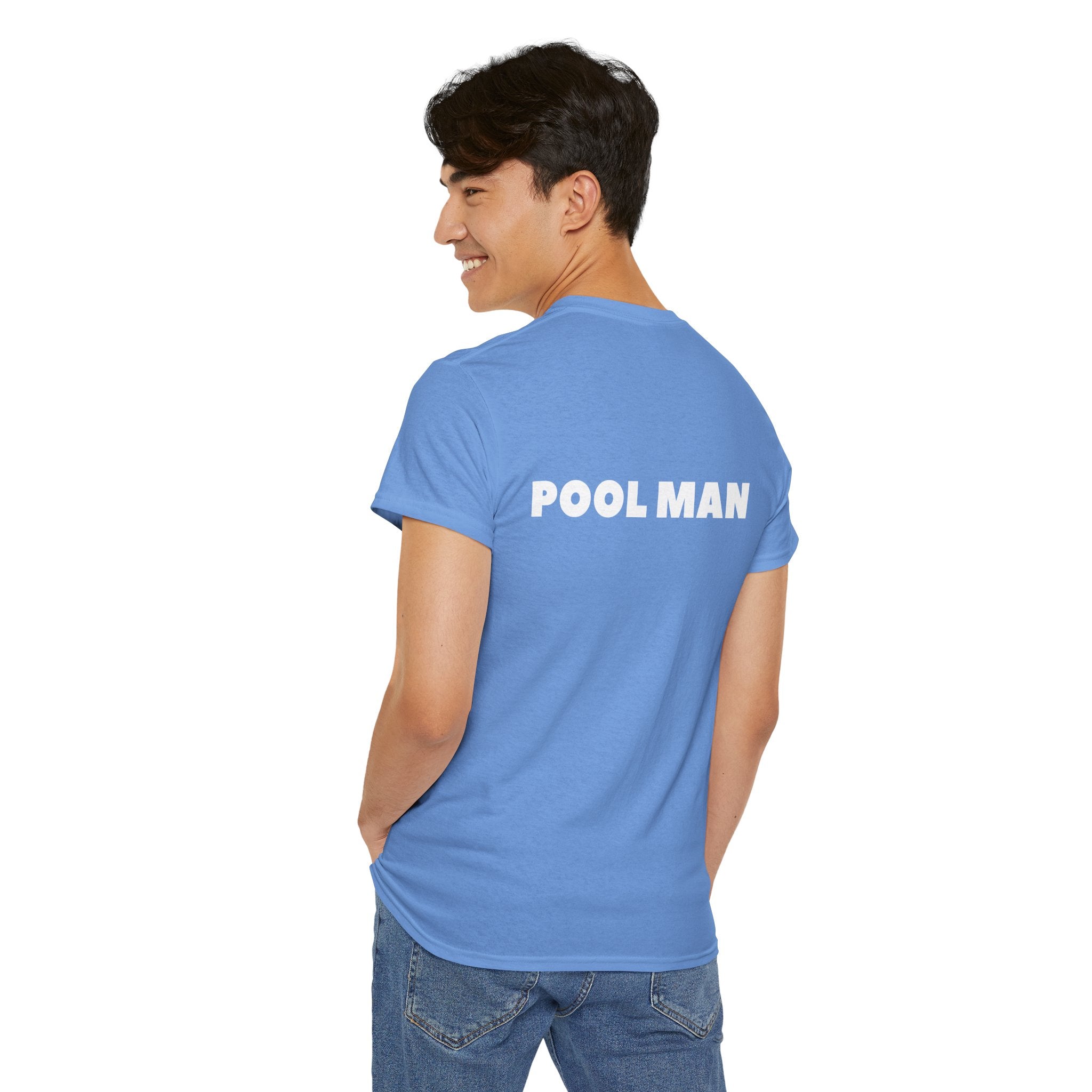 Pool Man T-Shirt – Unisex Tee for Pool Workers - Back Print 🏊♂️😎🌞