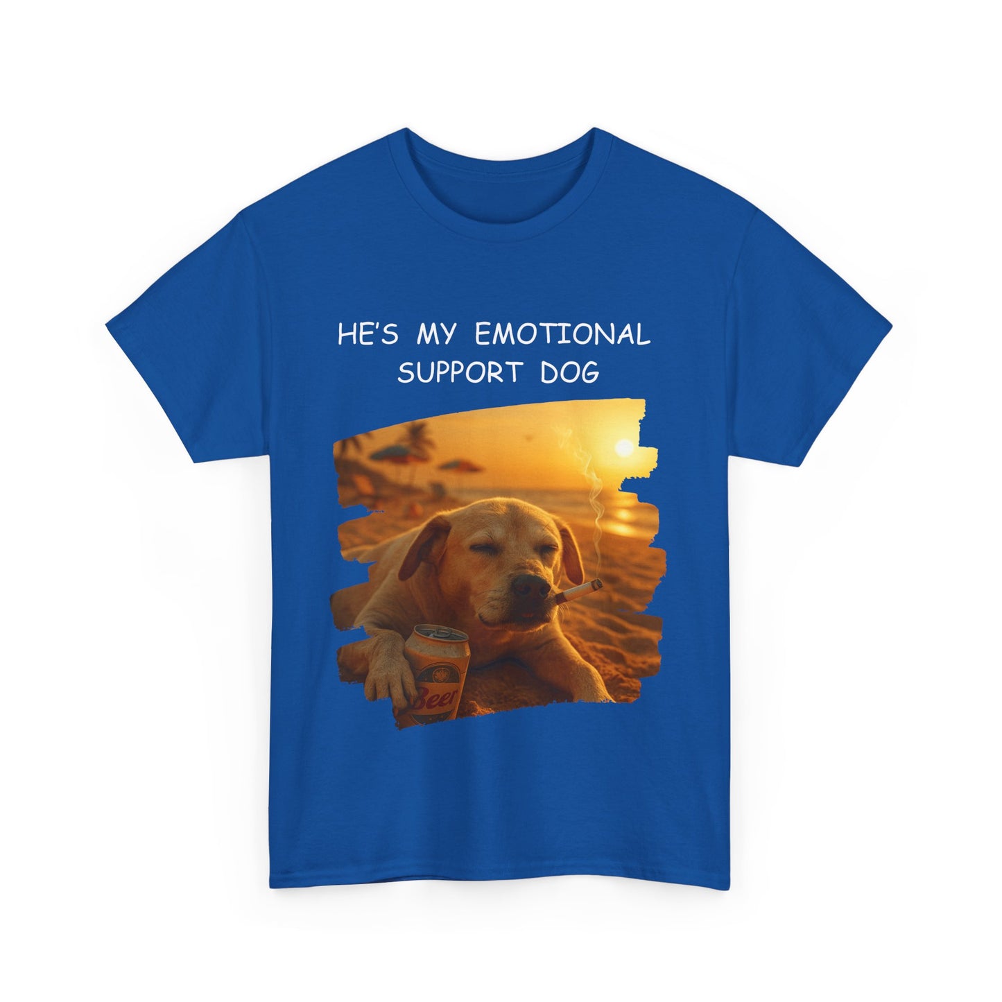 He's My Emotional Support Dog β Funny Beach Bum Dog T-Shirt πΆππ»