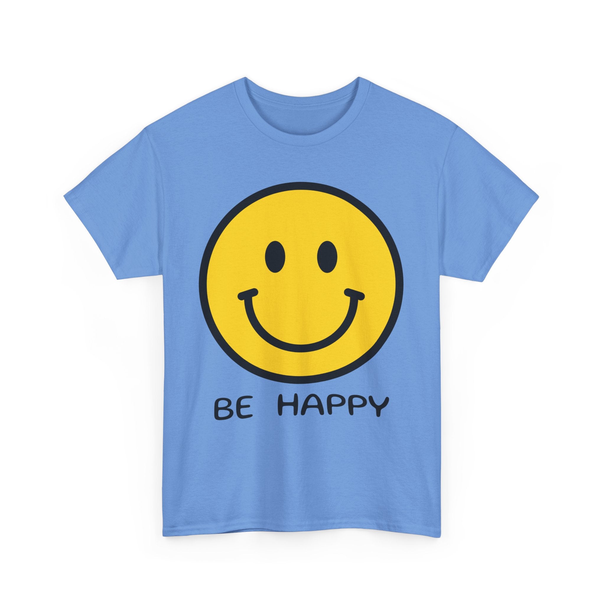 Be Happy T-Shirt – Large Smiley Face Positive Vibes Tee