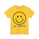 Be Happy T-Shirt – Large Smiley Face Positive Vibes Tee