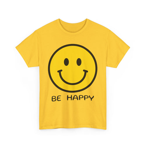 Be Happy T-Shirt – Large Smiley Face Positive Vibes Tee