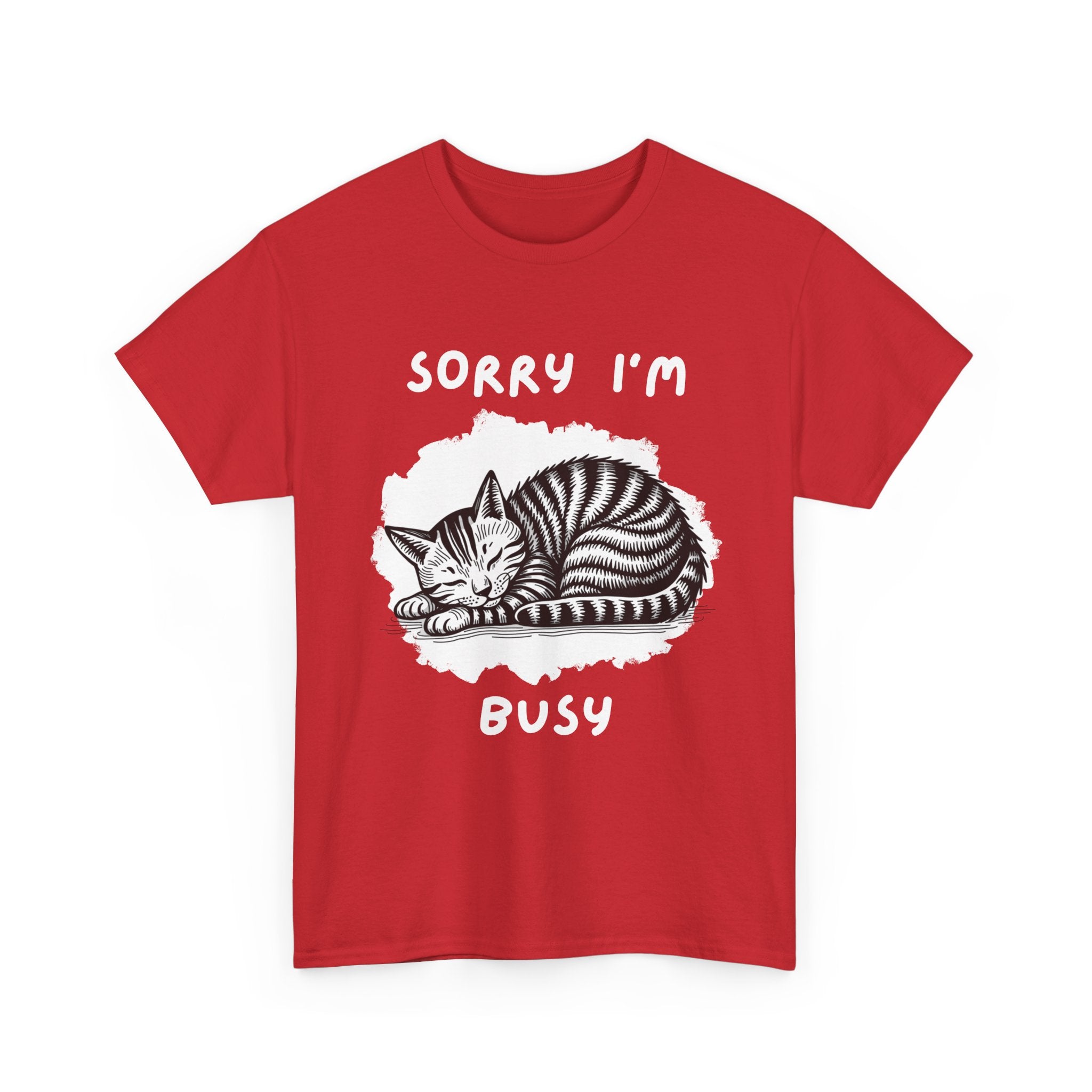 Sorry I'm Busy Cat T-Shirt | Funny Sleeping Cat Tee 🐱💤