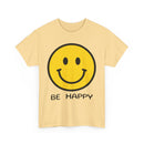 Be Happy T-Shirt – Large Smiley Face Positive Vibes Tee