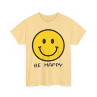 Be Happy T-Shirt – Large Smiley Face Positive Vibes Tee
