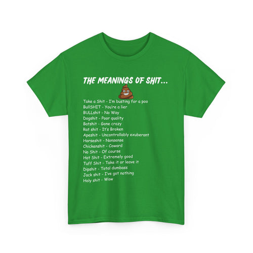 The Meanings of Shit T-Shirt – Funny Swear Word Definitions Tee  💩😆🔥