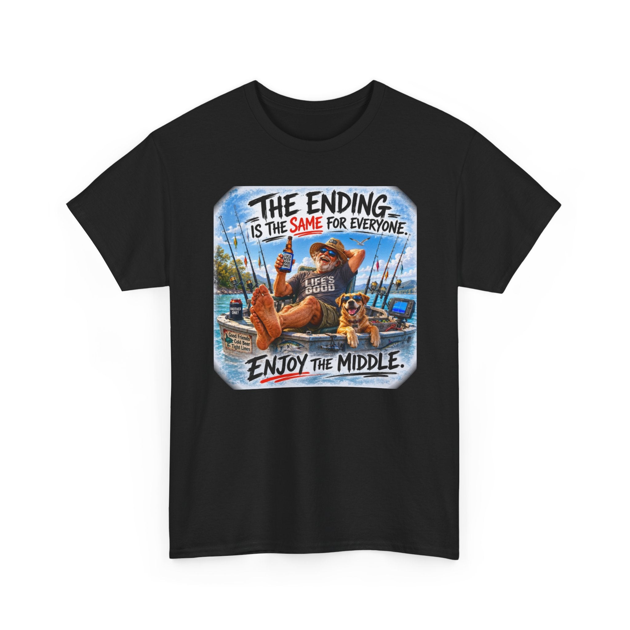 Enjoy The Middle Fishing T-Shirt | Funny Inspirational Boat Tee 🛶