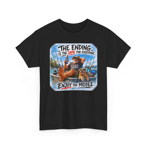 Enjoy The Middle Fishing T-Shirt | Funny Inspirational Boat Tee 🛶