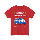 Buzzin' Through Life T-Shirt | Retro Soul Electric Heart Tee 🚌⚡
