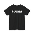 Black t-shirt with 'PLUMA' printed on the back