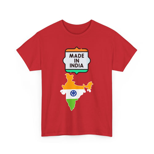Made in India T-Shirt with Flag and Country Outline