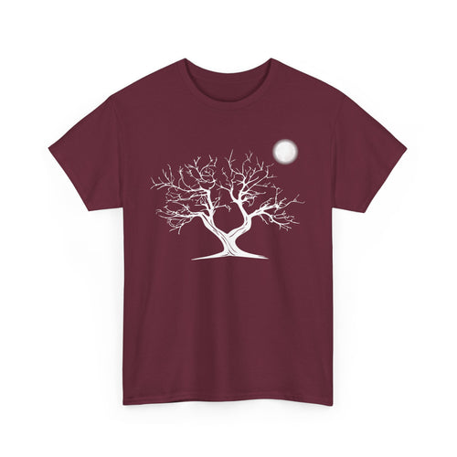 Leafless Tree & Full Moon Wilderness T-Shirt – Mystical Nature Design